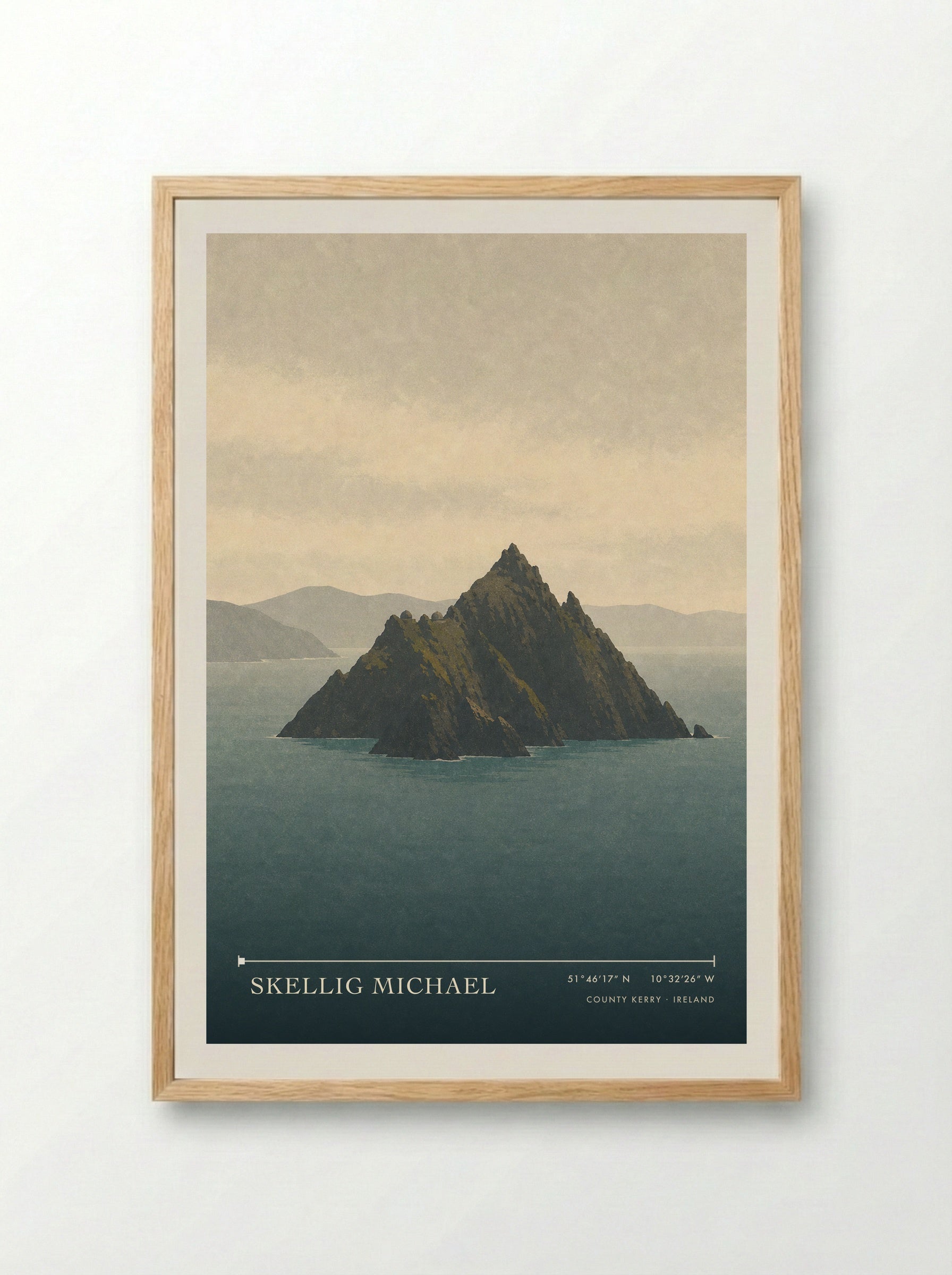 Skellig Michael Travel Poster Artwork - Framed Print Wood