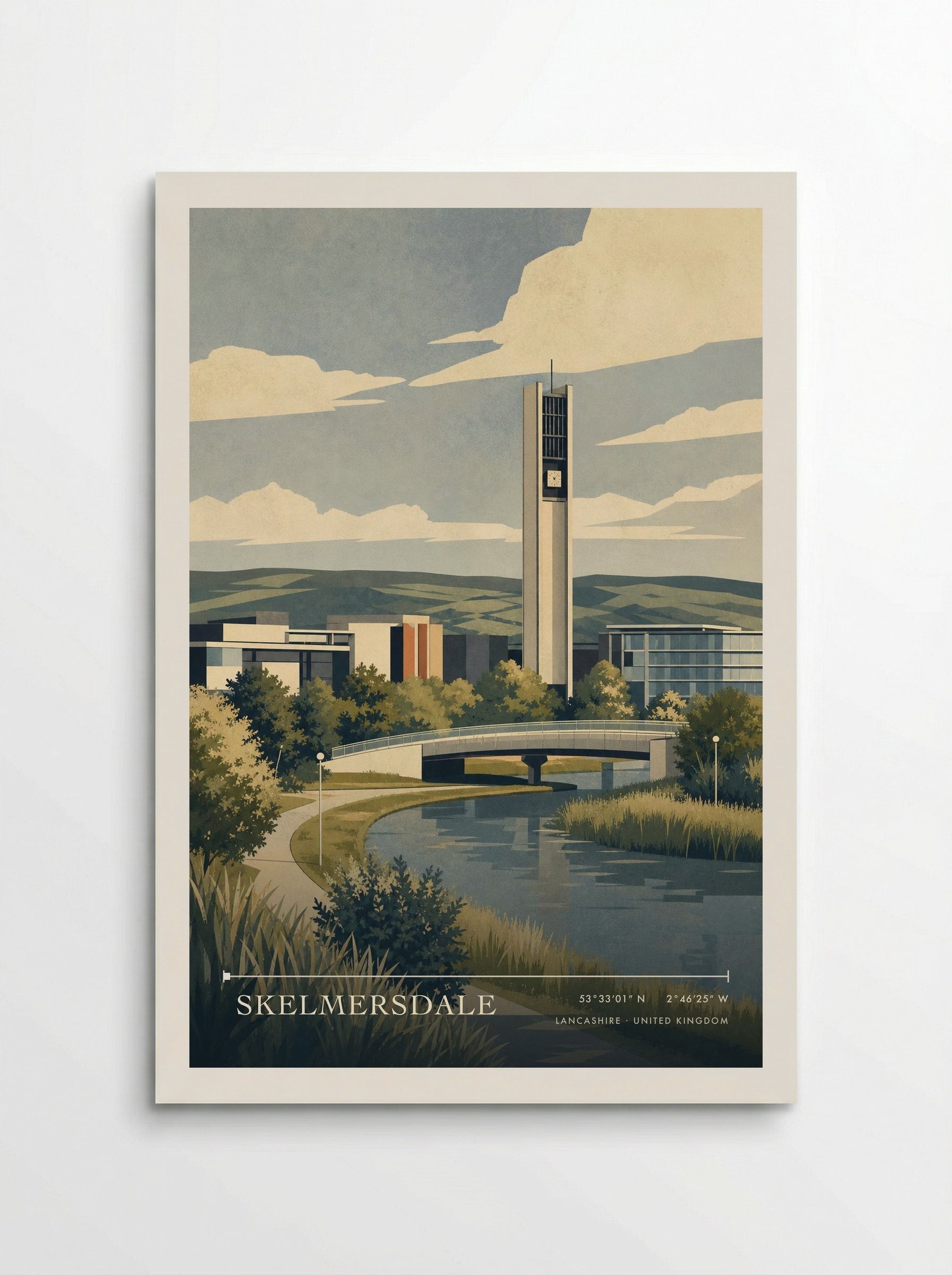 Skelmersdale Lancashire United Kingdom Travel Poster - Poster