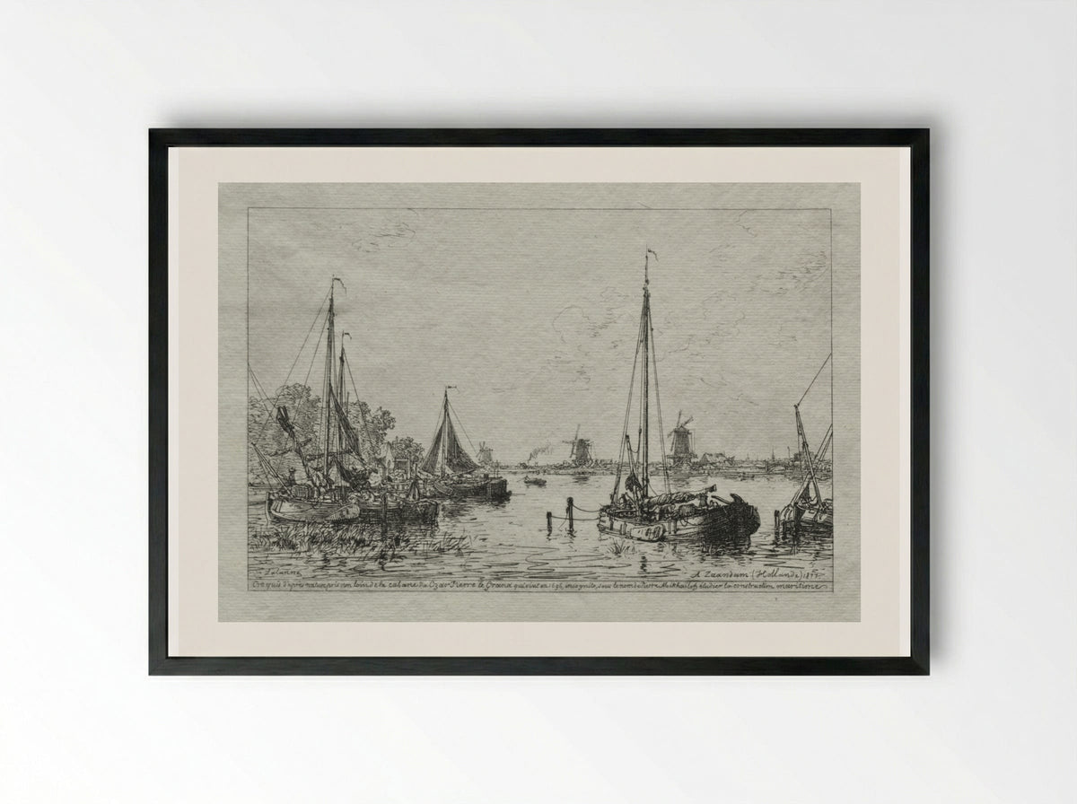 Sketch from Nature (Zaandam) - Maxime Lalanne - Framed Print Black