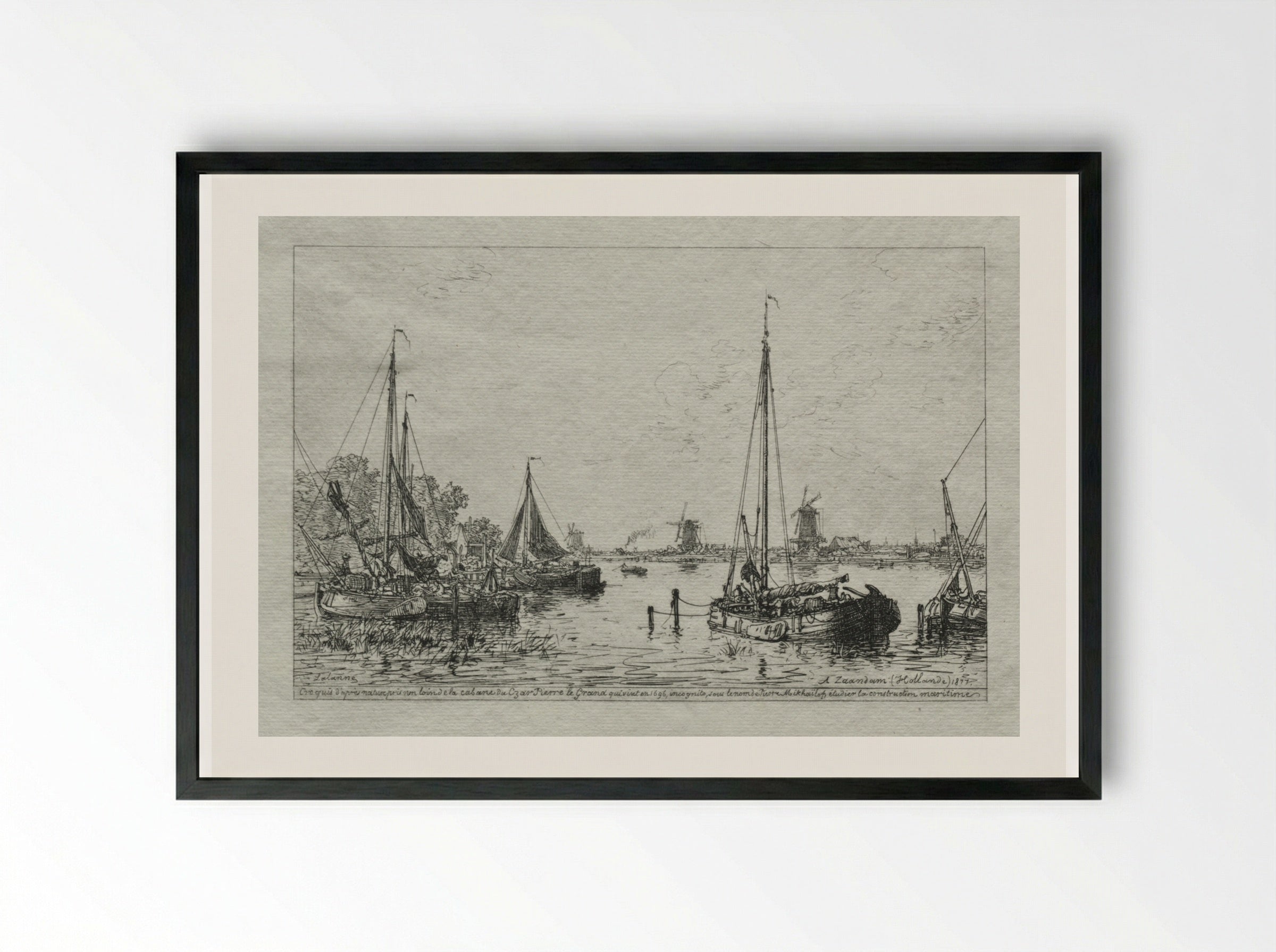 Sketch from Nature (Zaandam) - Maxime Lalanne - Framed Print Black