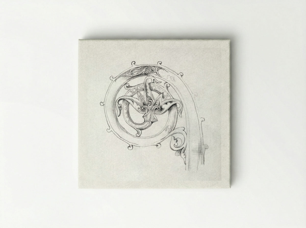 Sketch of Byzantine Ornament - Edward Burne-Jones - Canvas