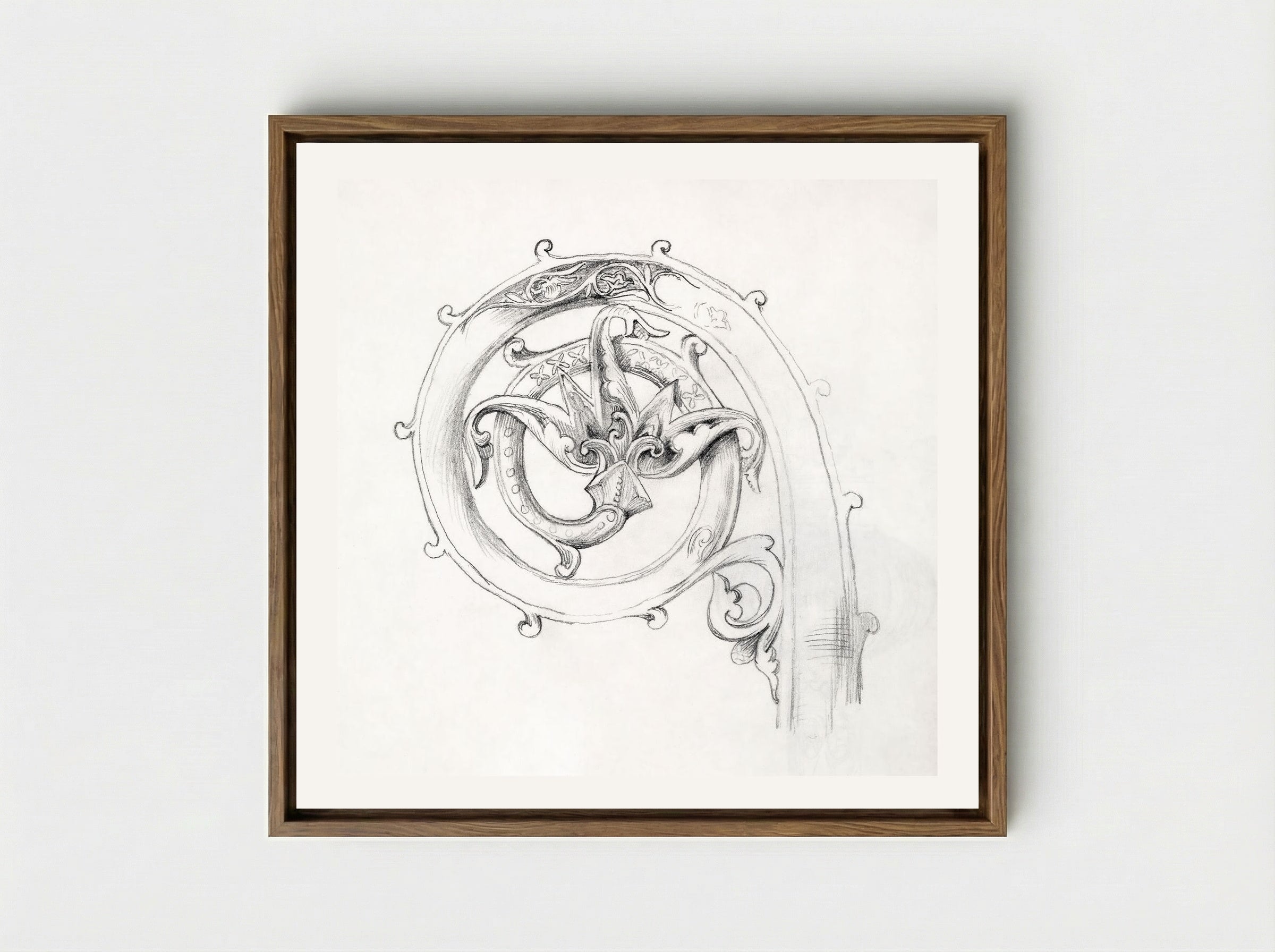 Sketch of Byzantine Ornament - Edward Burne-Jones - Framed Canvas Wood
