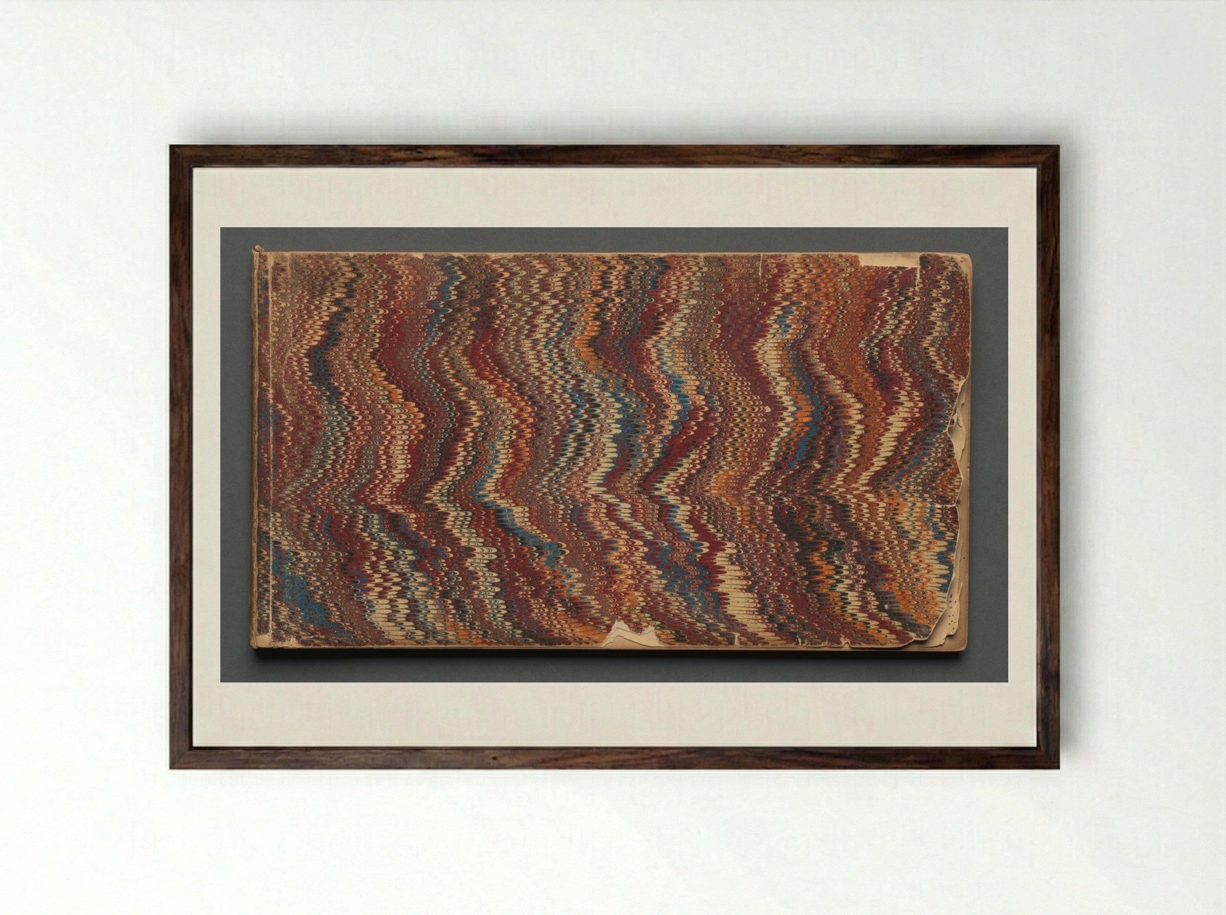 Sketchbook Cover (Marbled Paper) - Sanford Robinson Gifford - Framed Print Dark Wood