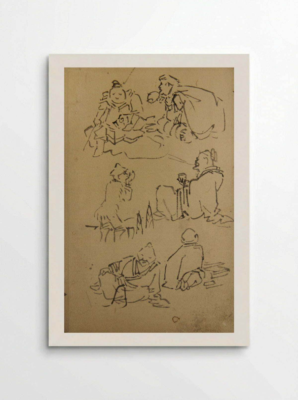 Sketches of East Asian Legendary Figures - Kawanabe Kyōsai - Poster