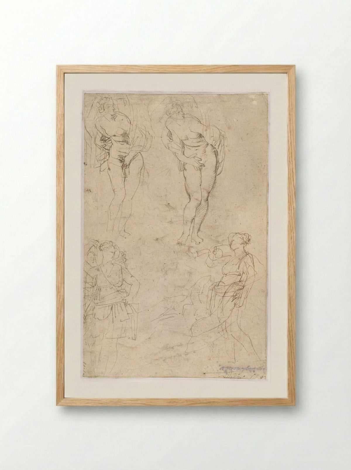Sketches of the Daughters of Cecrops - Peter Paul Rubens - Framed Print Wood