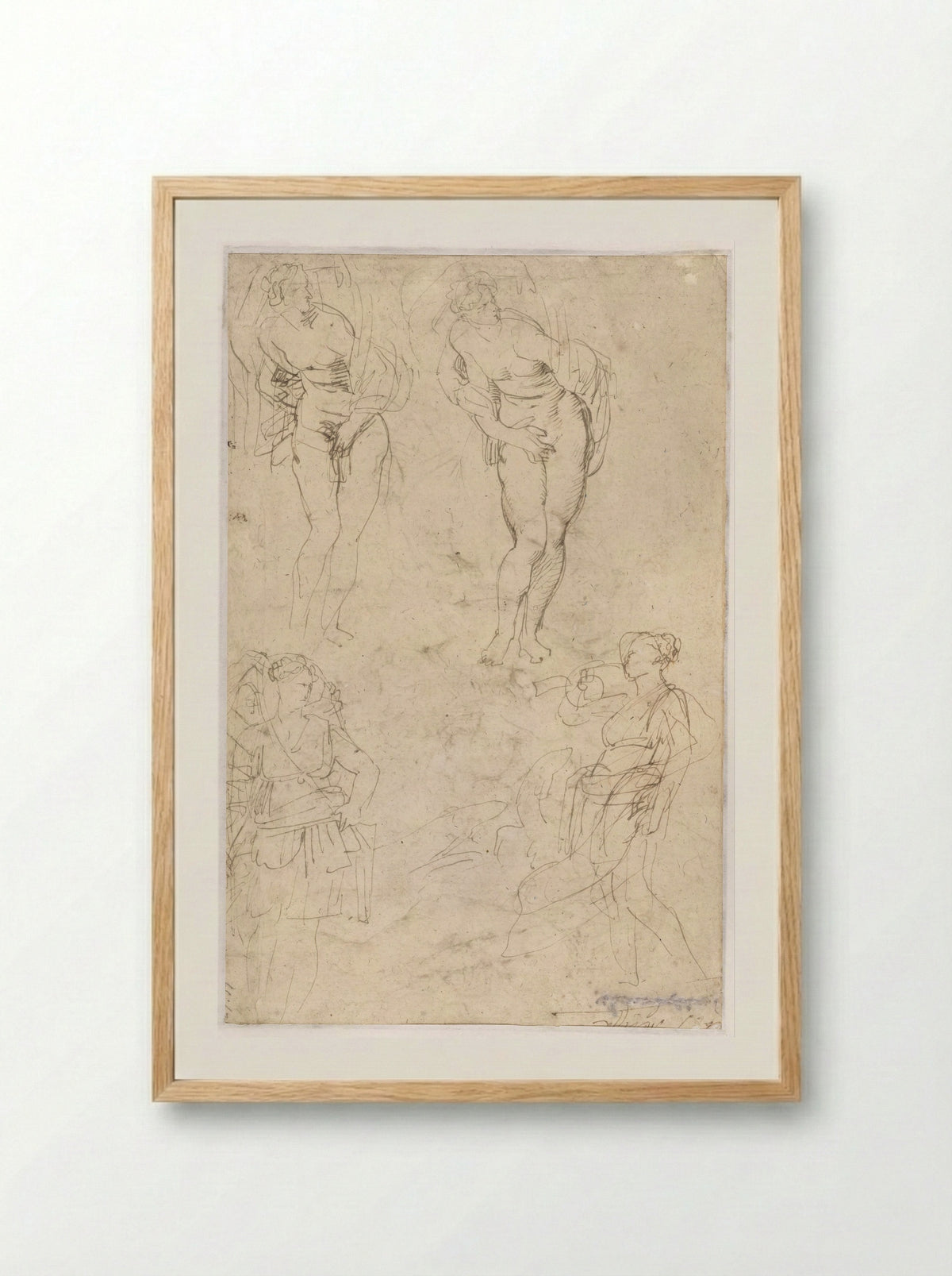 Sketches of the Daughters of Cecrops - Peter Paul Rubens - Framed Print Wood