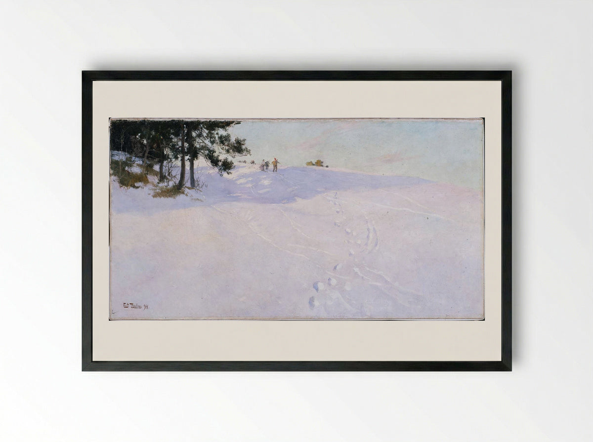 Skiers - Frits Thaulow - Framed Print Black