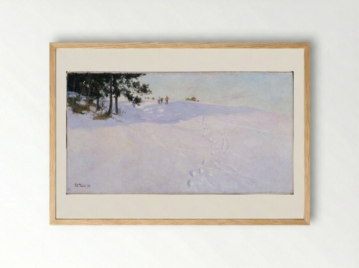 Skiers - Frits Thaulow - Framed Print Wood