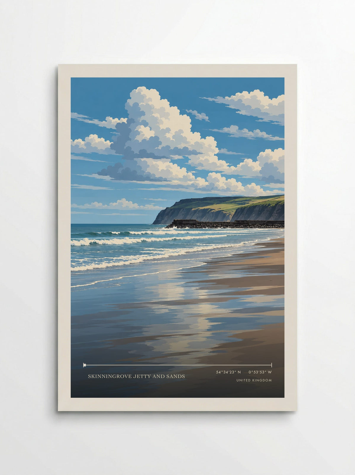 Skinningrove Jetty and Sands | Travel Poster - Poster