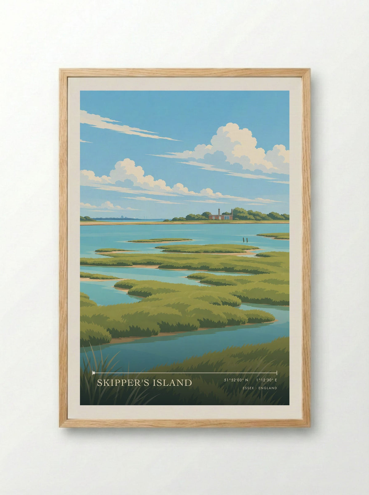 Skipper's Island, Essex | Travel Poster - Framed Print Wood