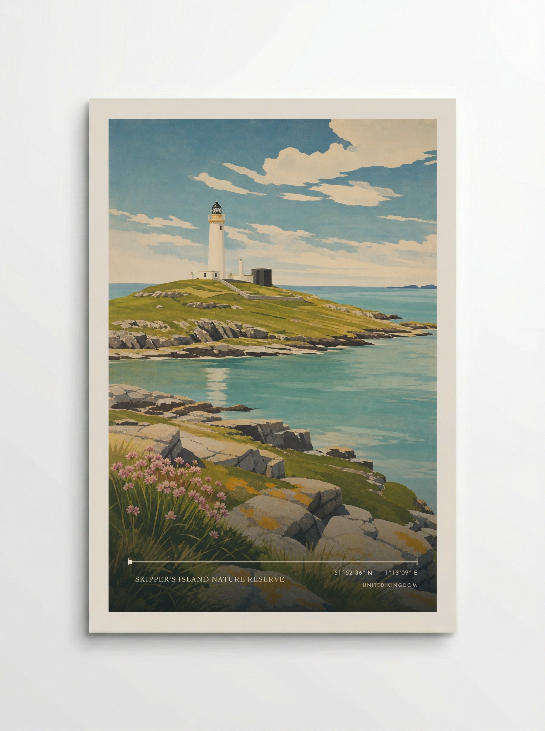 Skipper's Island Nature Reserve United Kingdom Travel Poster - Poster