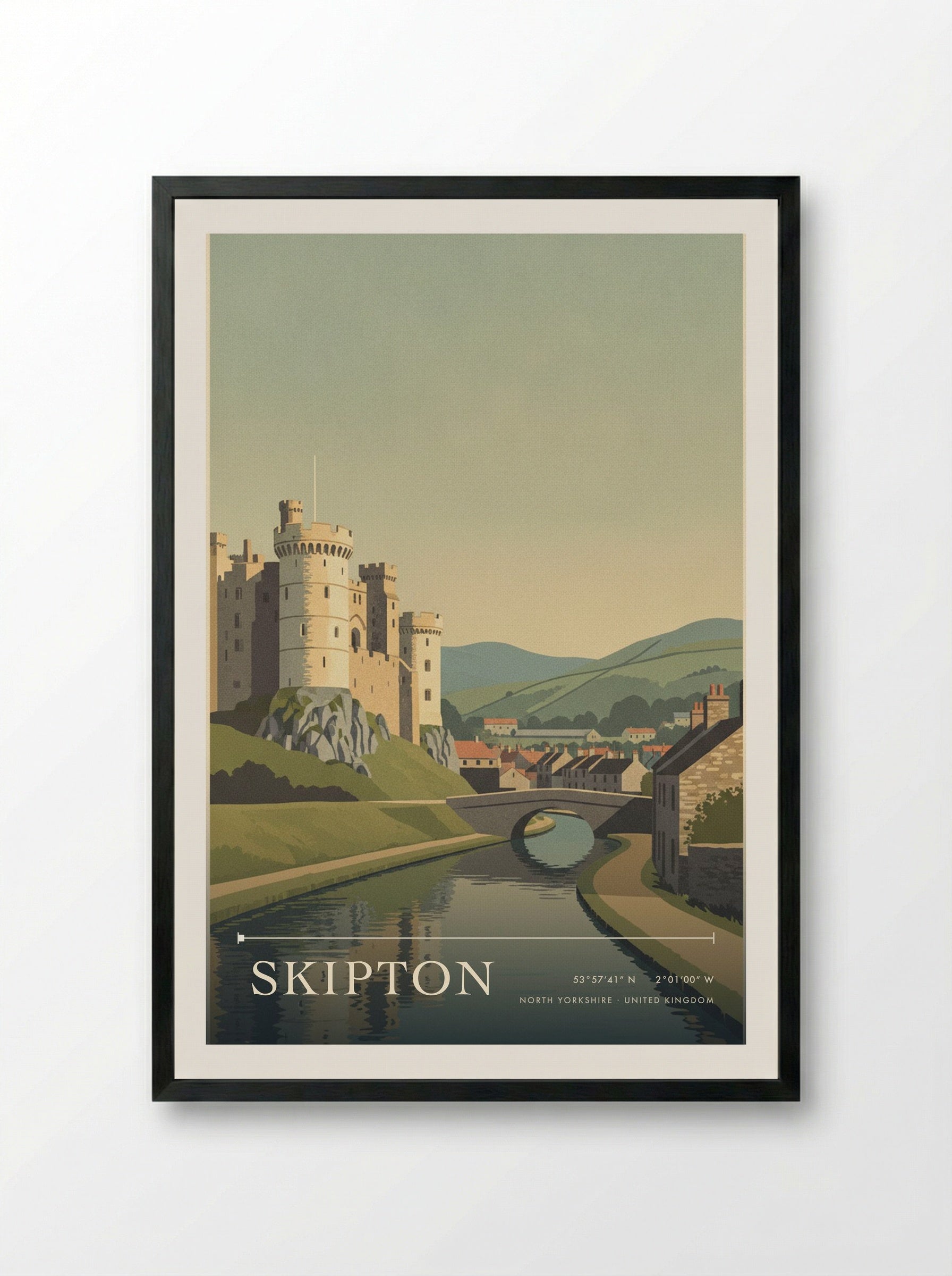 Skipton North Yorkshire United Kingdom Travel Poster - Framed Print Black