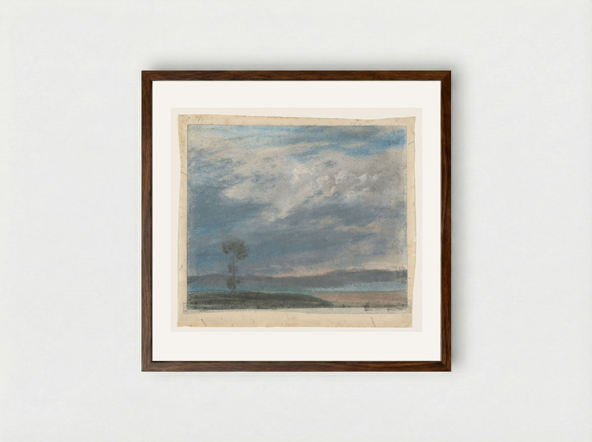 Sky Study with a Tree - Elisabeth Louise Vigée-LeBrun - Framed Print Dark Wood