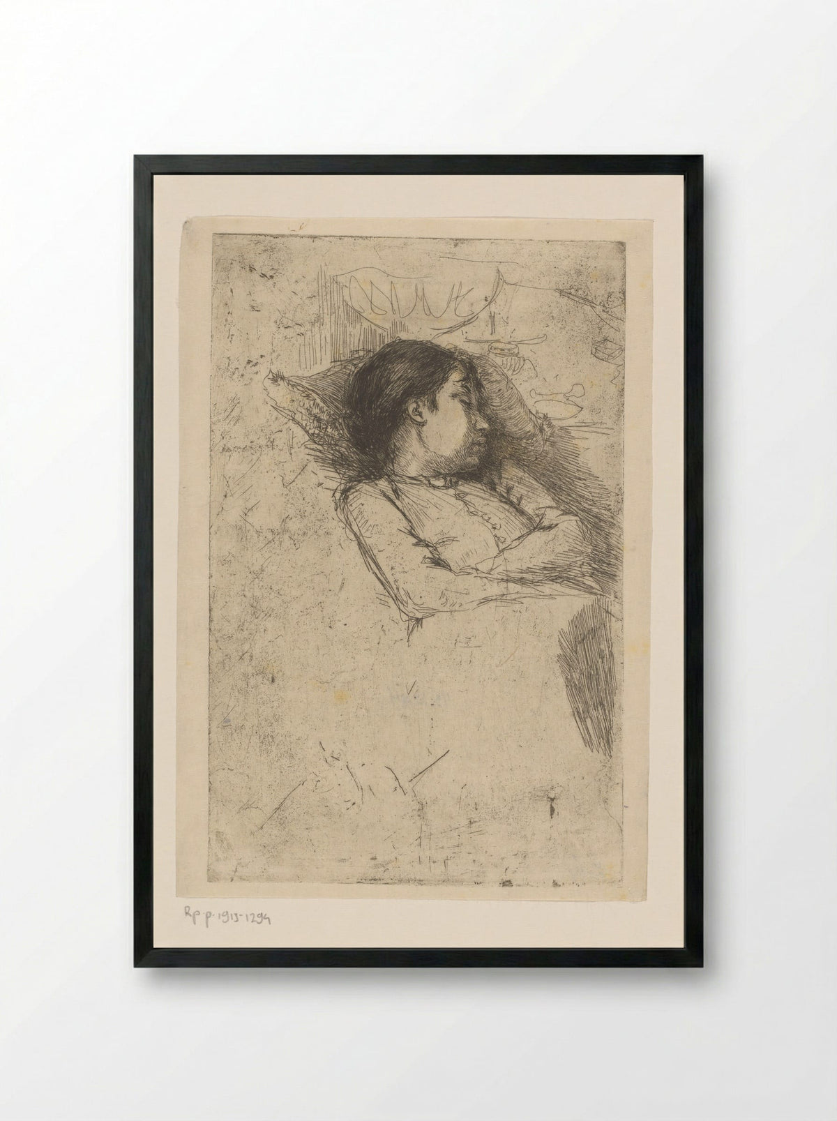 Slapend meisje - Philip Zilcken - Framed Print Black