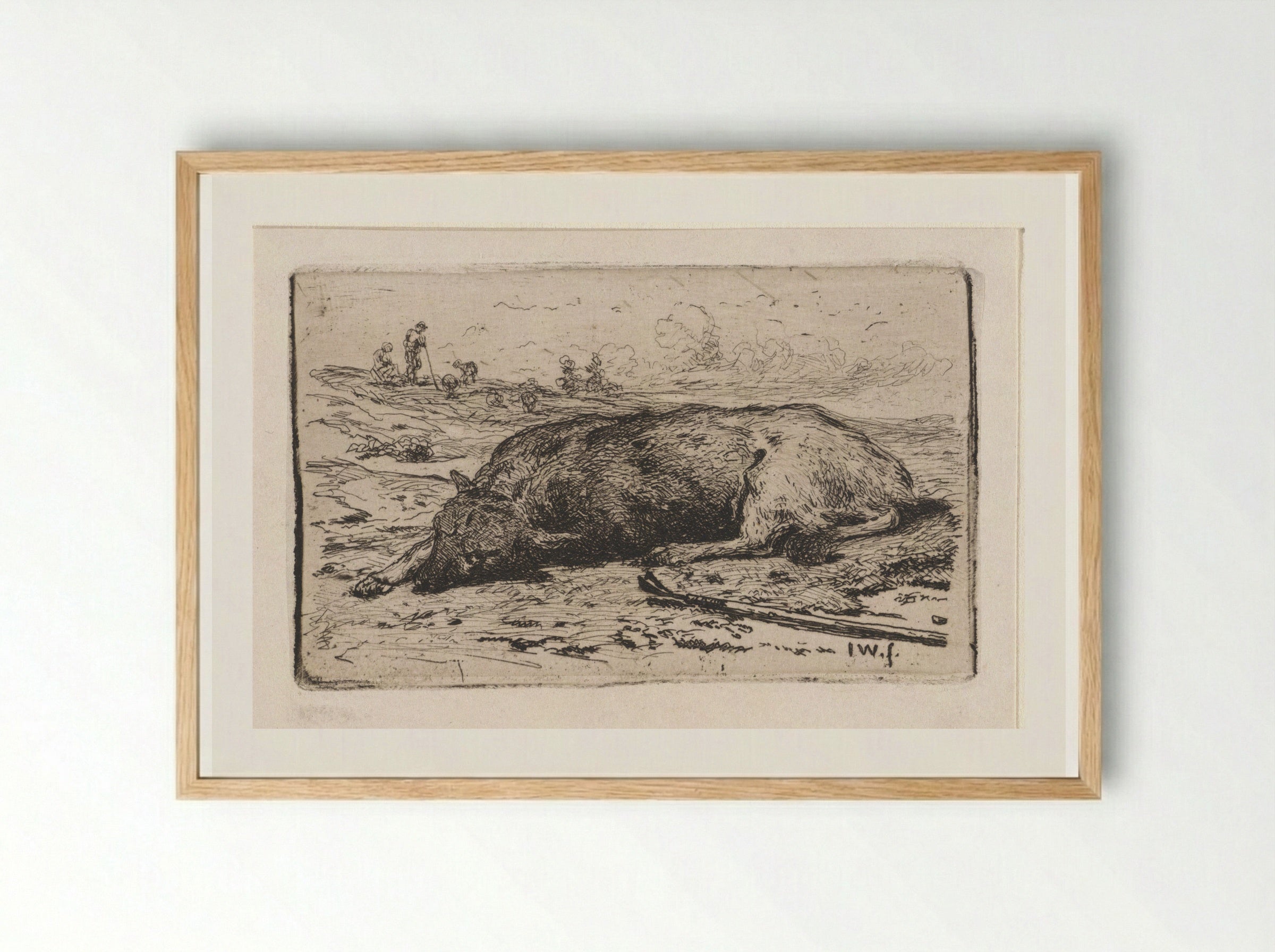 Slapende hond (Sleeping Dog) - Jan Weissenbruch - Framed Print Wood