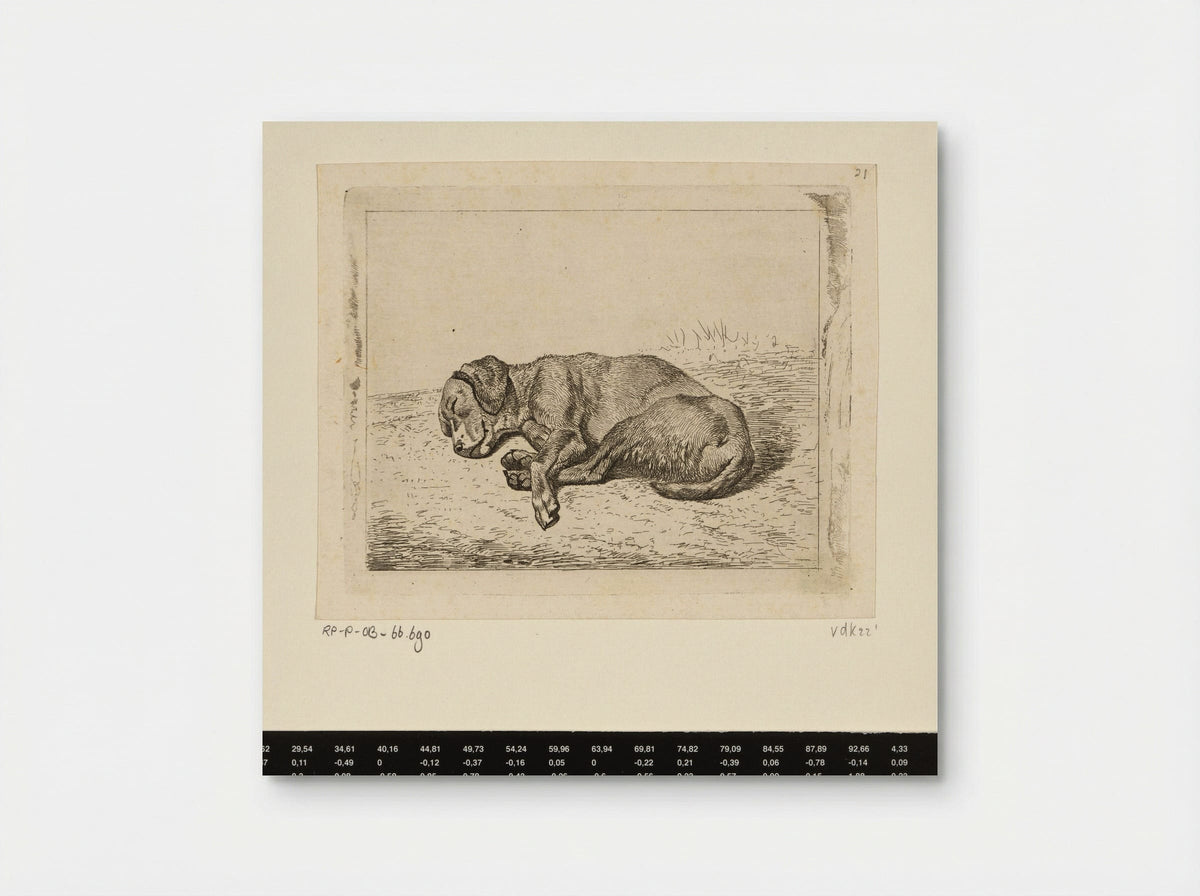 Slapende hond naar links - Wouter Johannes van Troostwijk - Poster