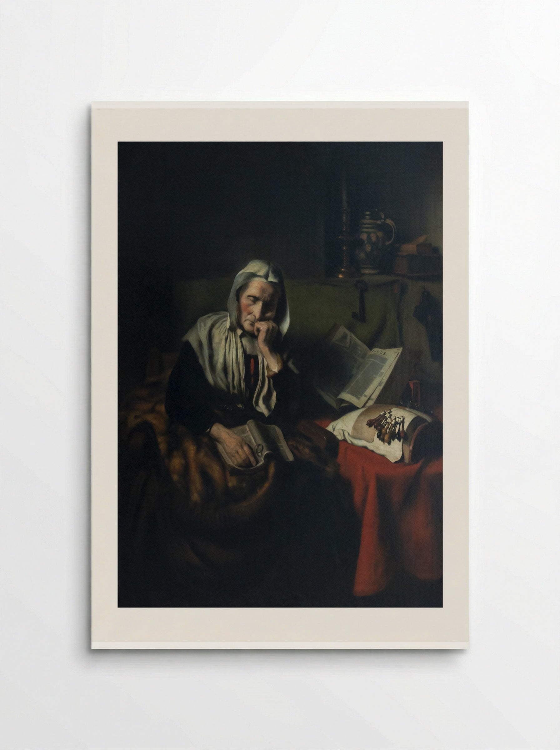 Slapende oude vrouw - Nicolaes Maes - Poster