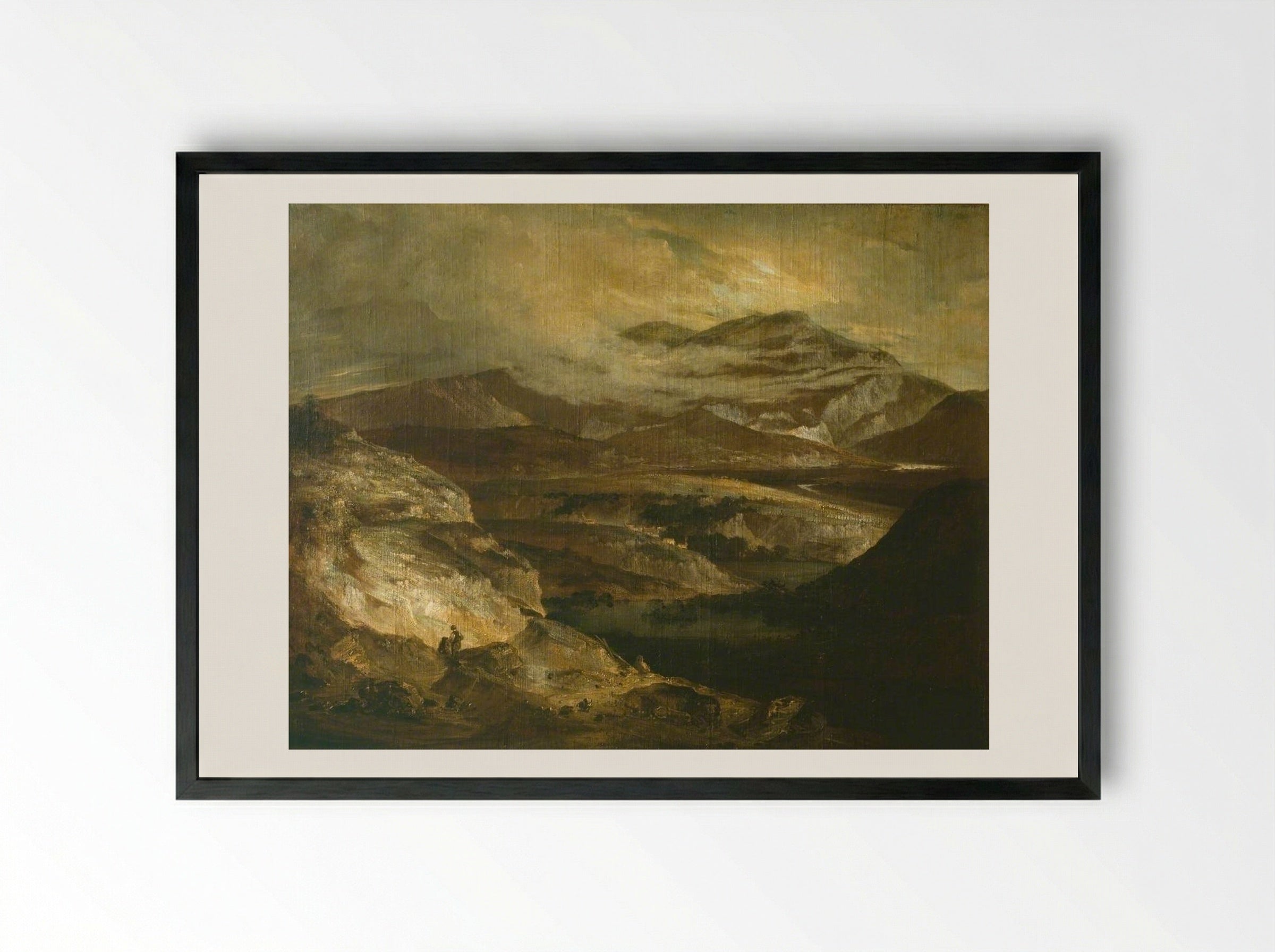 Slate Quarries - John Crome - Framed Print Black