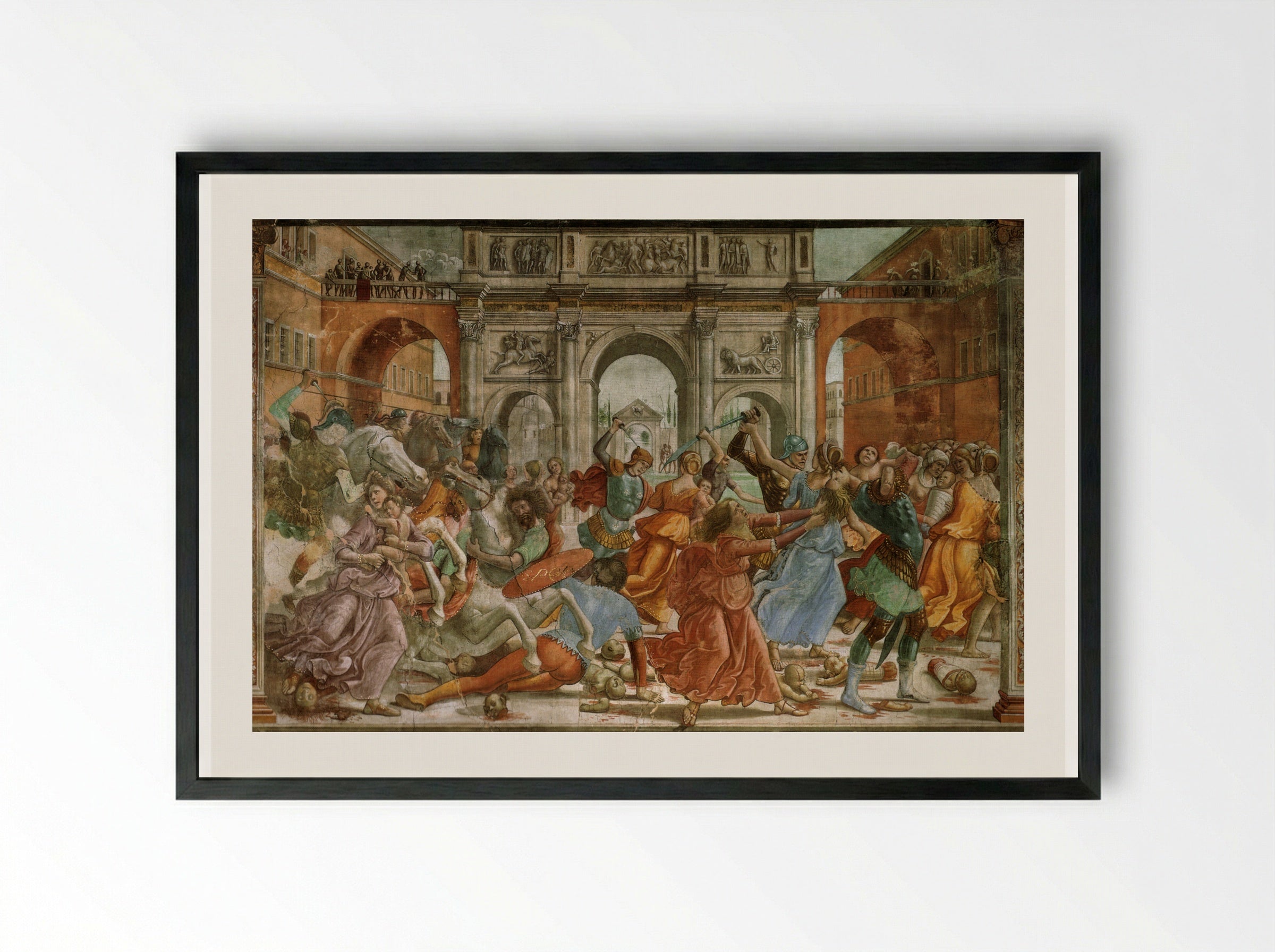 Slaughter of the Innocents - Domenico Ghirlandaio - Framed Print Black