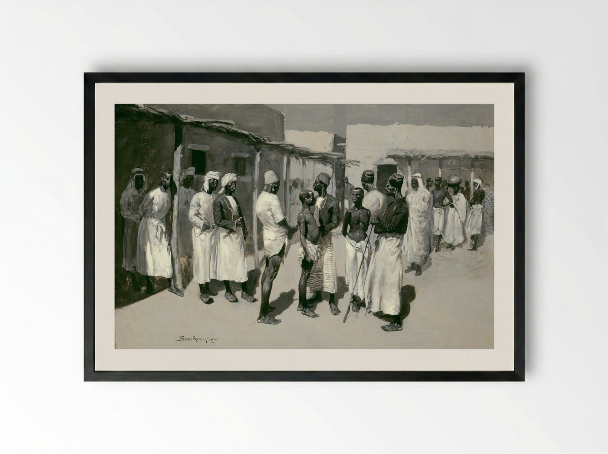 Slave Market - Frederic Remington - Framed Print Black