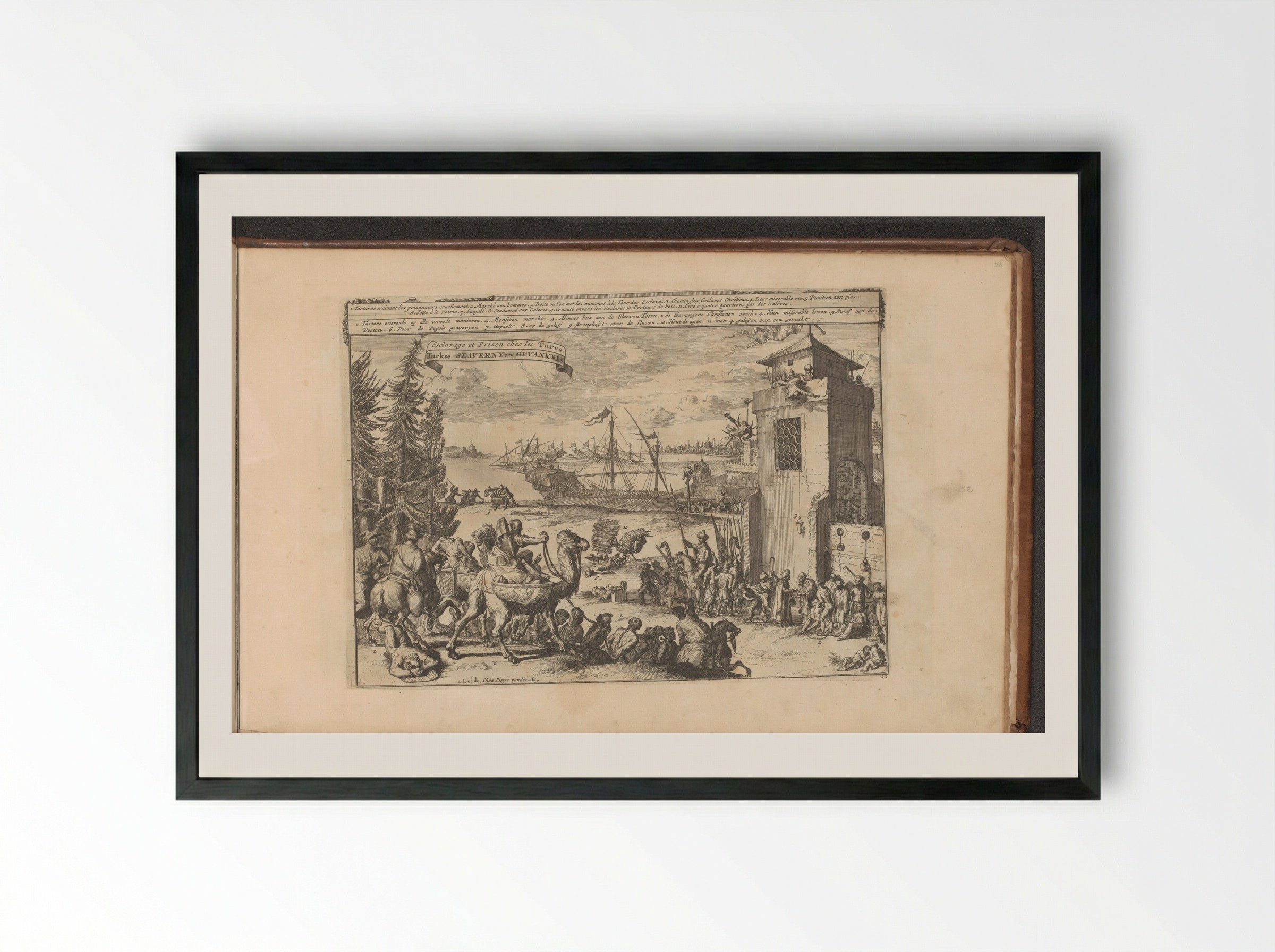 Slavernij en gevangenschap in het Ottomaanse Rijk - Romeyn de Hooghe - Framed Print Black