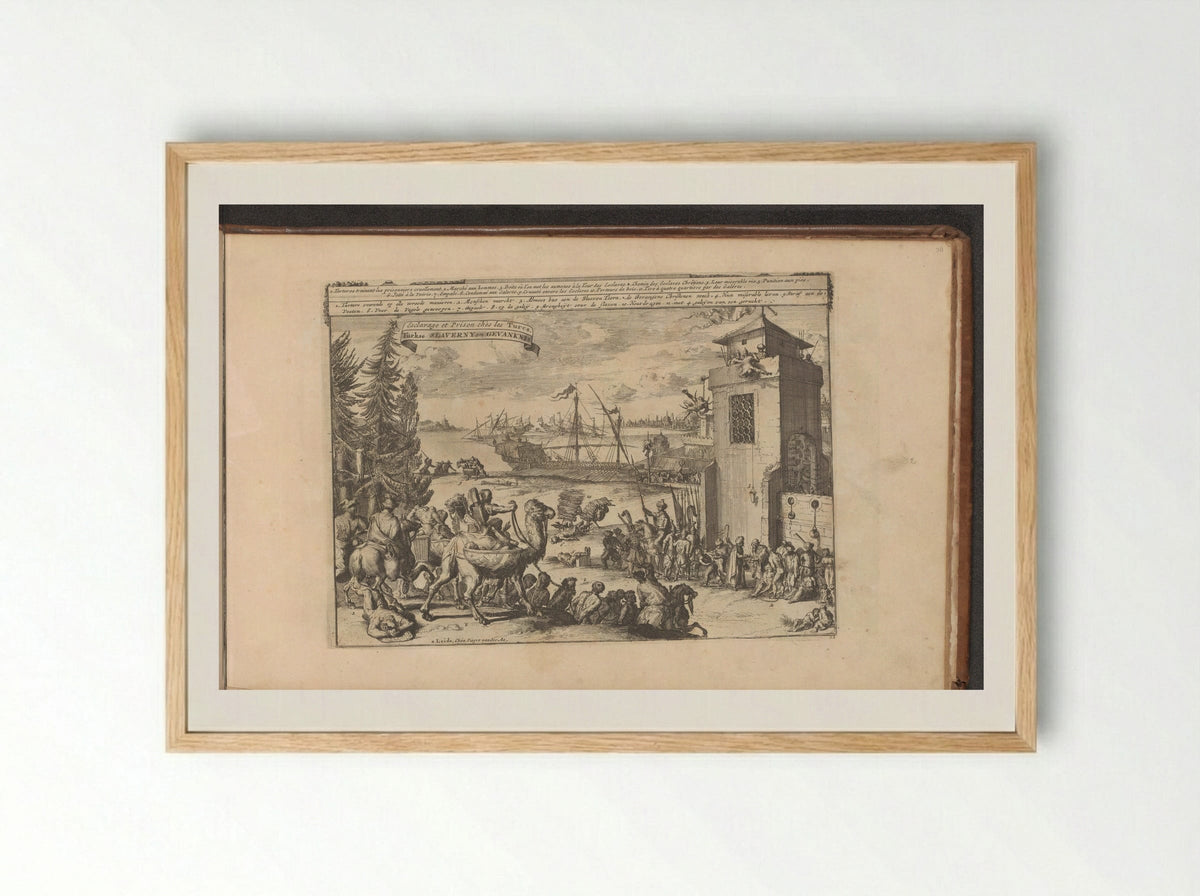 Slavernij en gevangenschap in het Ottomaanse Rijk - Romeyn de Hooghe - Framed Print Wood