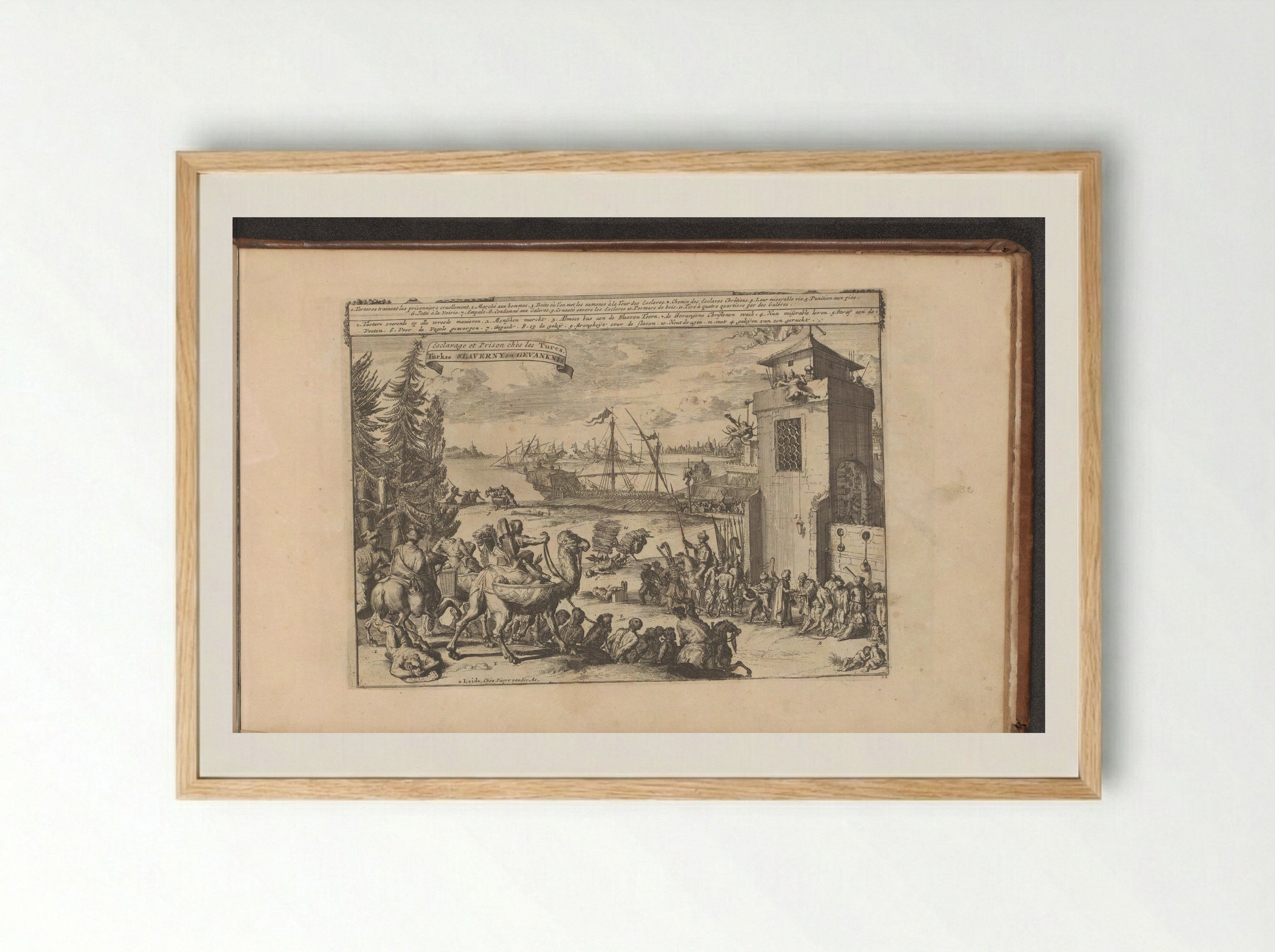Slavernij en gevangenschap in het Ottomaanse Rijk - Romeyn de Hooghe - Framed Print Wood