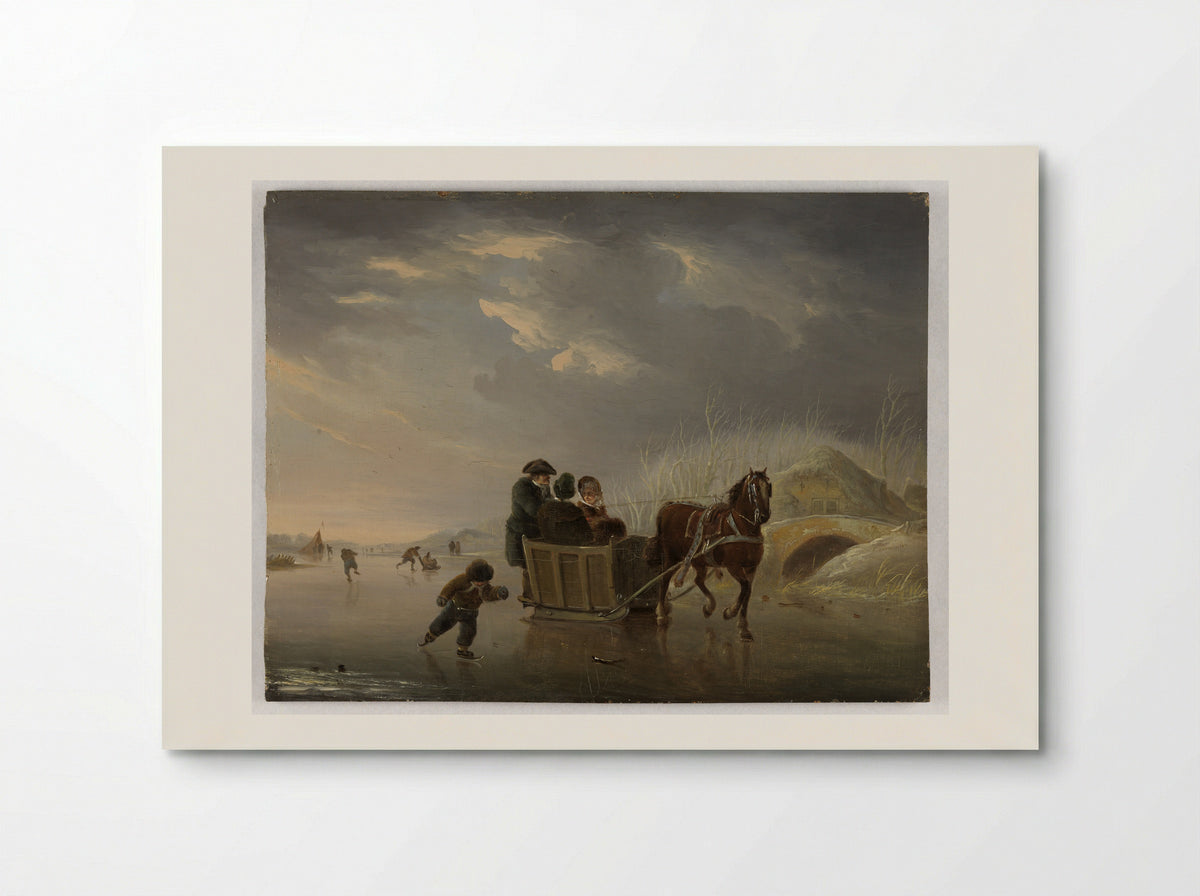 Sledevaart op het ijs - Andries Vermeulen - Poster