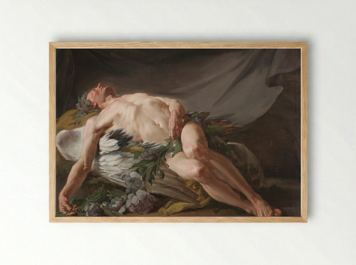 Sleep - Jean Bernard Restout - Framed Print Wood