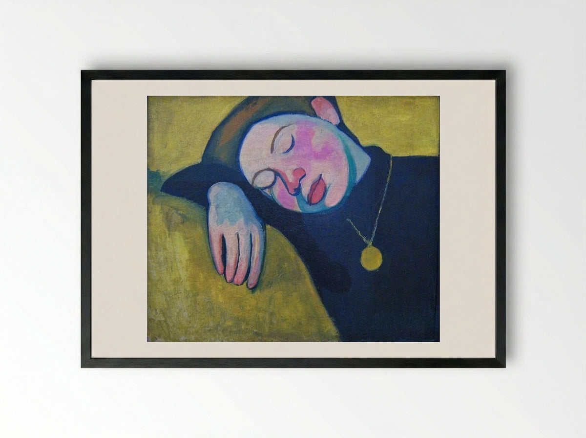 Sleeping Girl - Sonia Delaunay - Framed Print Black