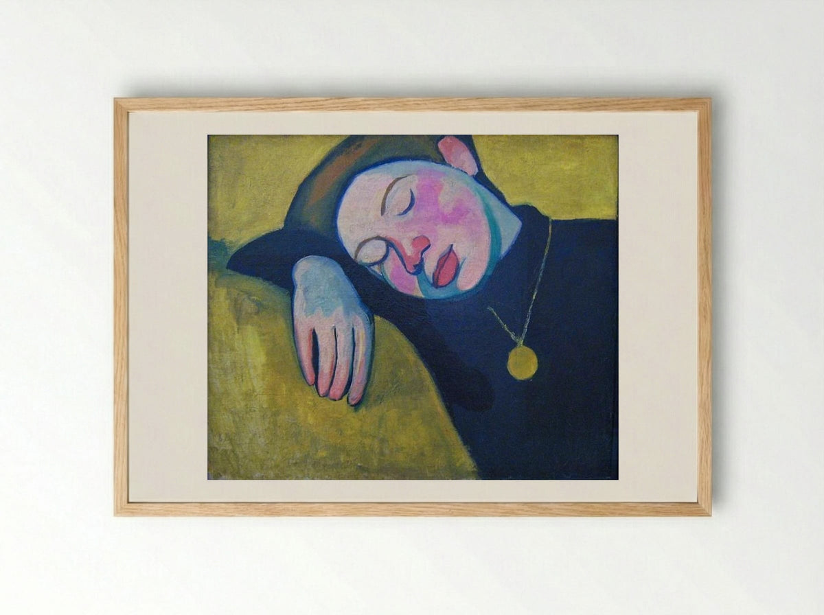 Sleeping Girl - Sonia Delaunay - Framed Print Wood