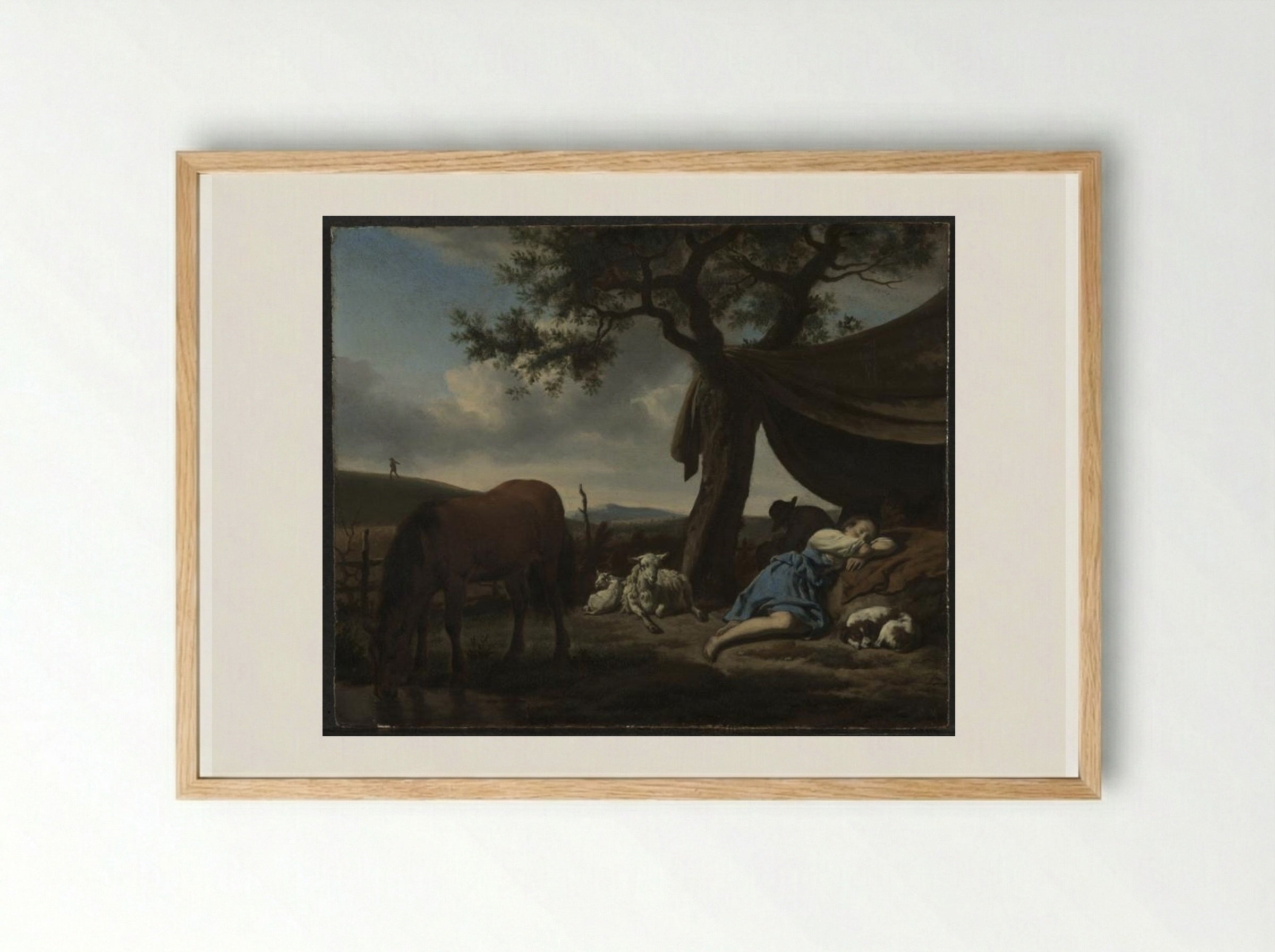 Sleeping Shepherds - Adriaen van de Velde - Framed Print Wood
