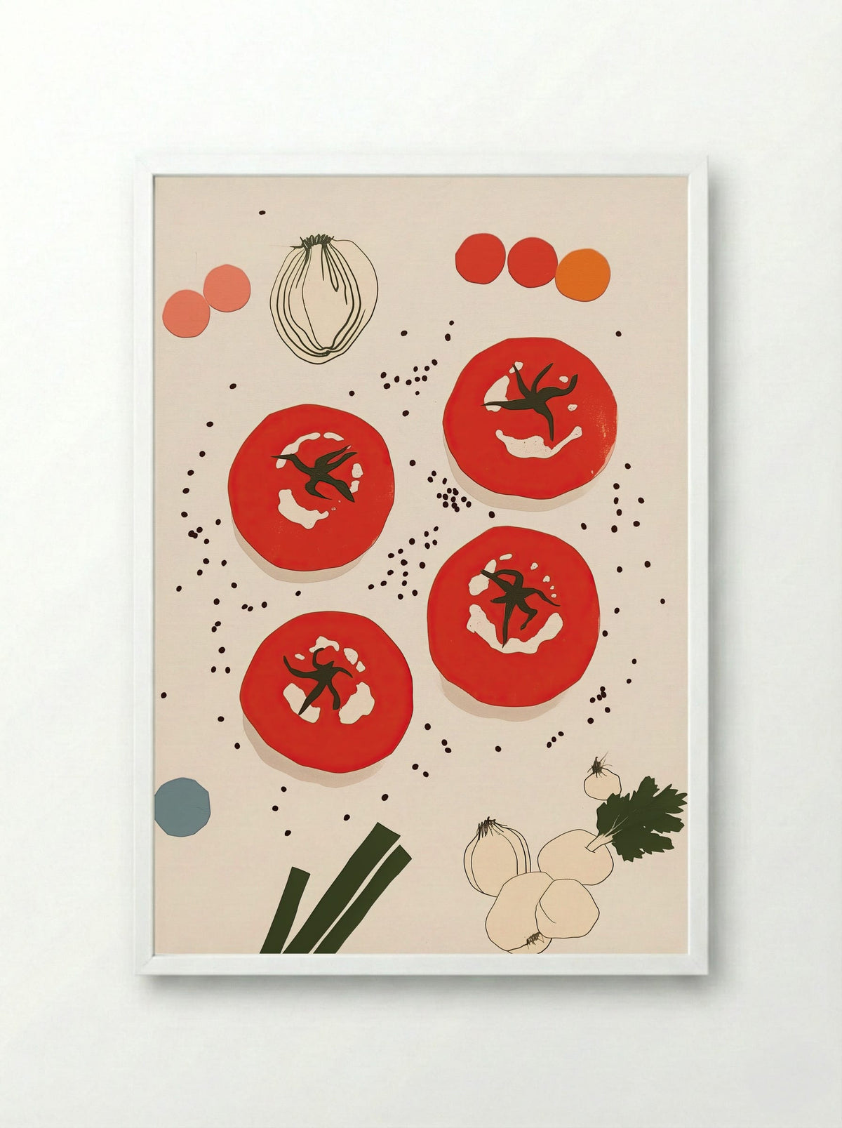 Slices of Garden - Framed Print White