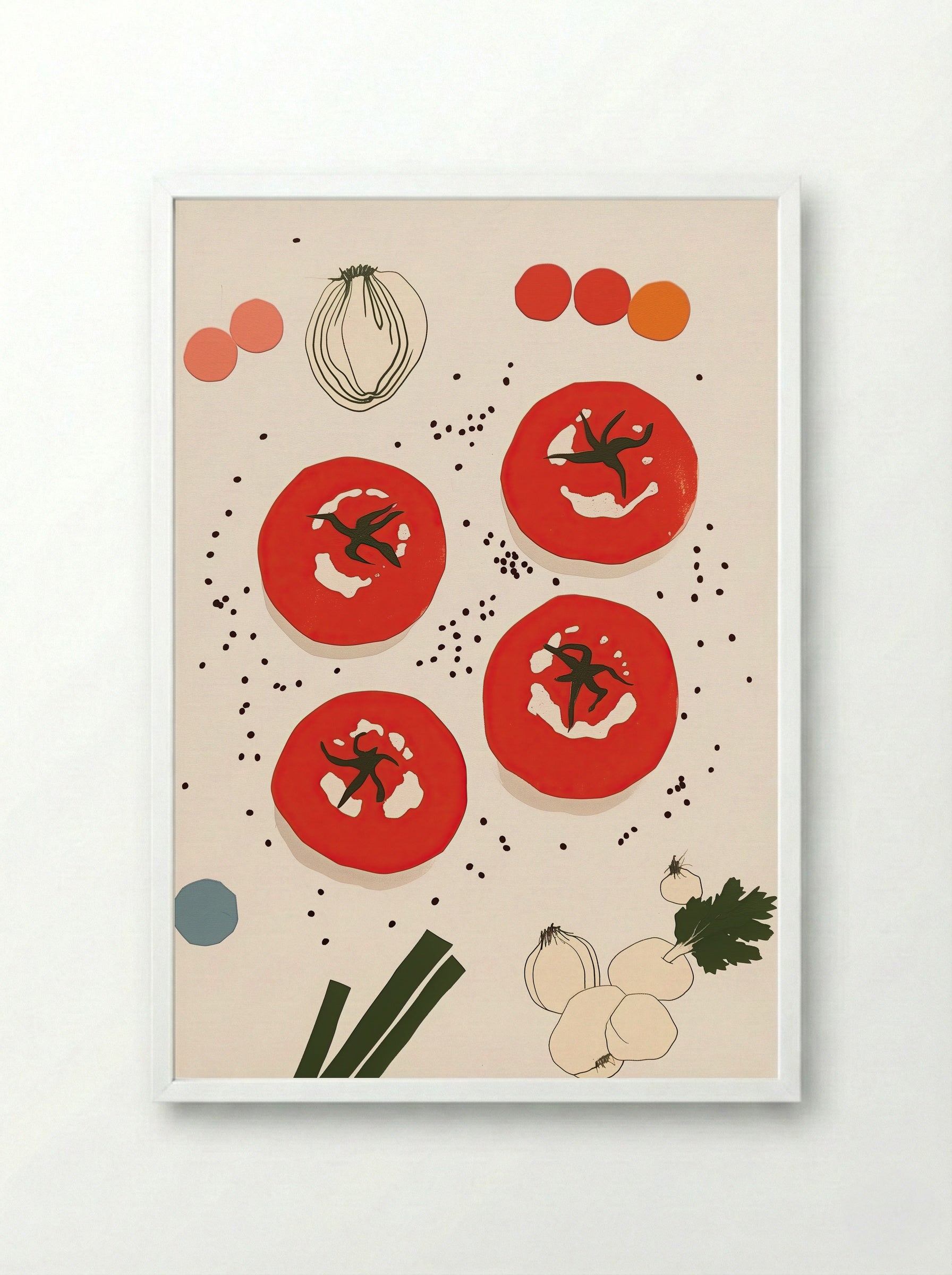 Slices of Garden - Framed Print White