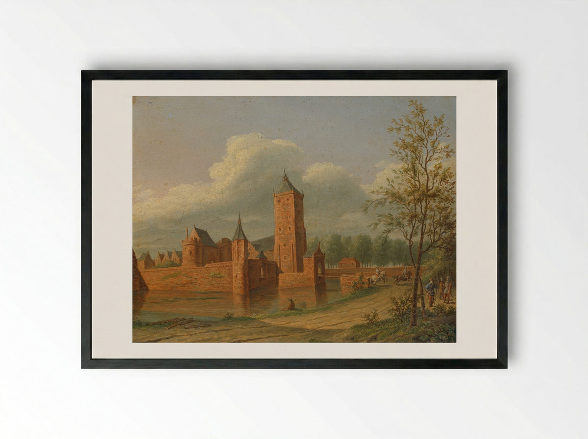 Slot Batestein bij Vianen - Jan Jacob Teyler van Hall - Framed Print Black