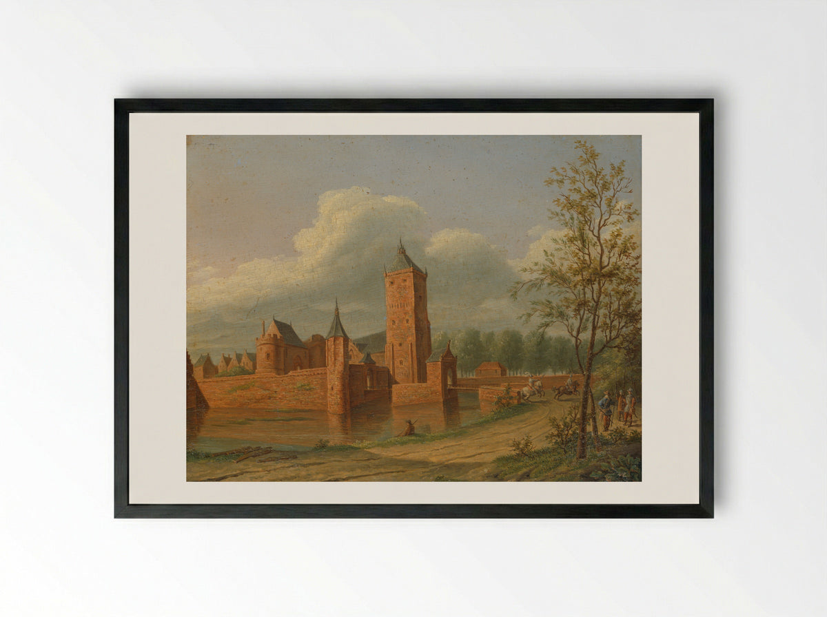 Slot Batestein bij Vianen - Jan Jacob Teyler van Hall - Framed Print Black