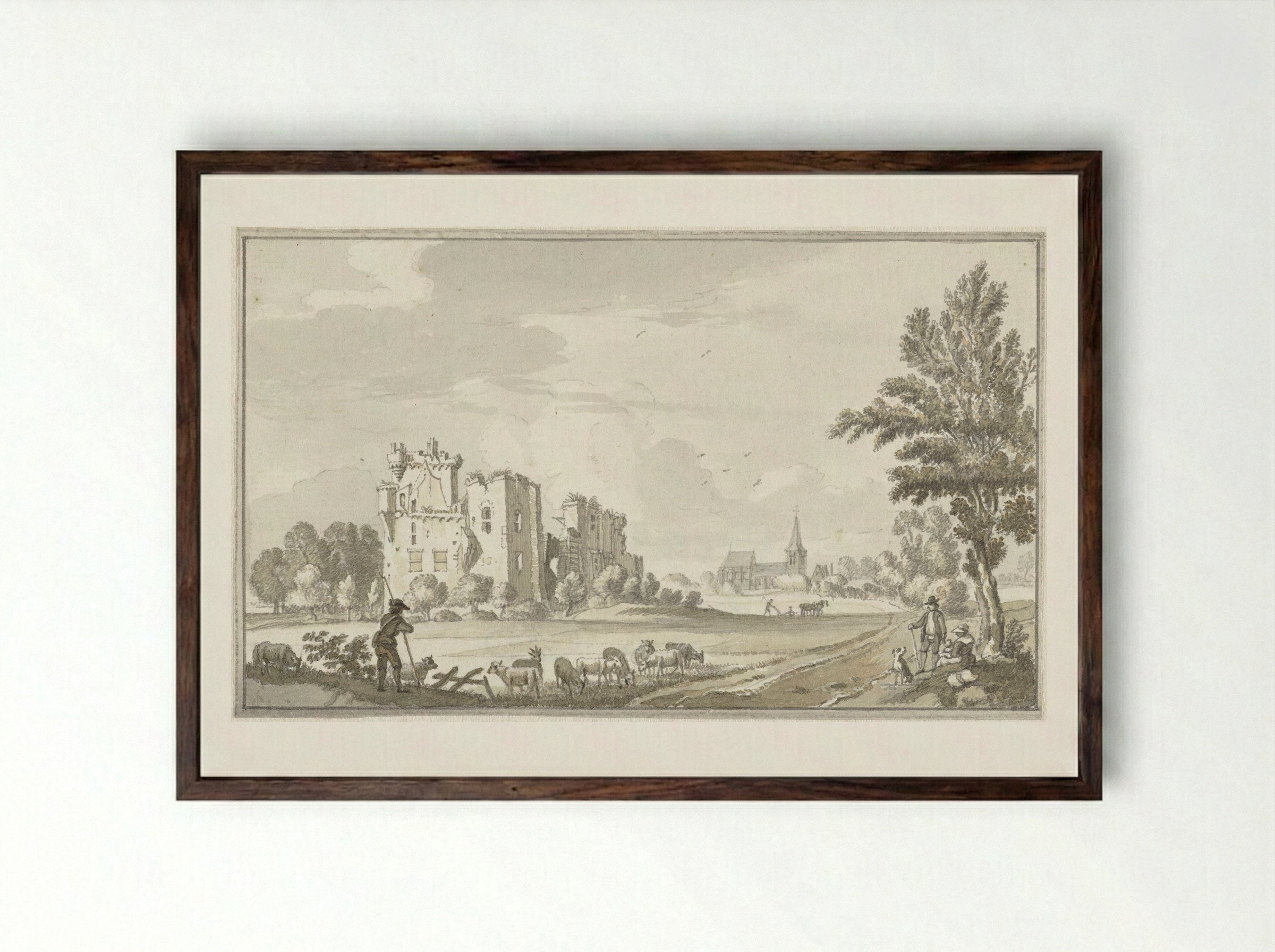 Slot Ter Lee - Jan de Beijer - Framed Print Dark Wood