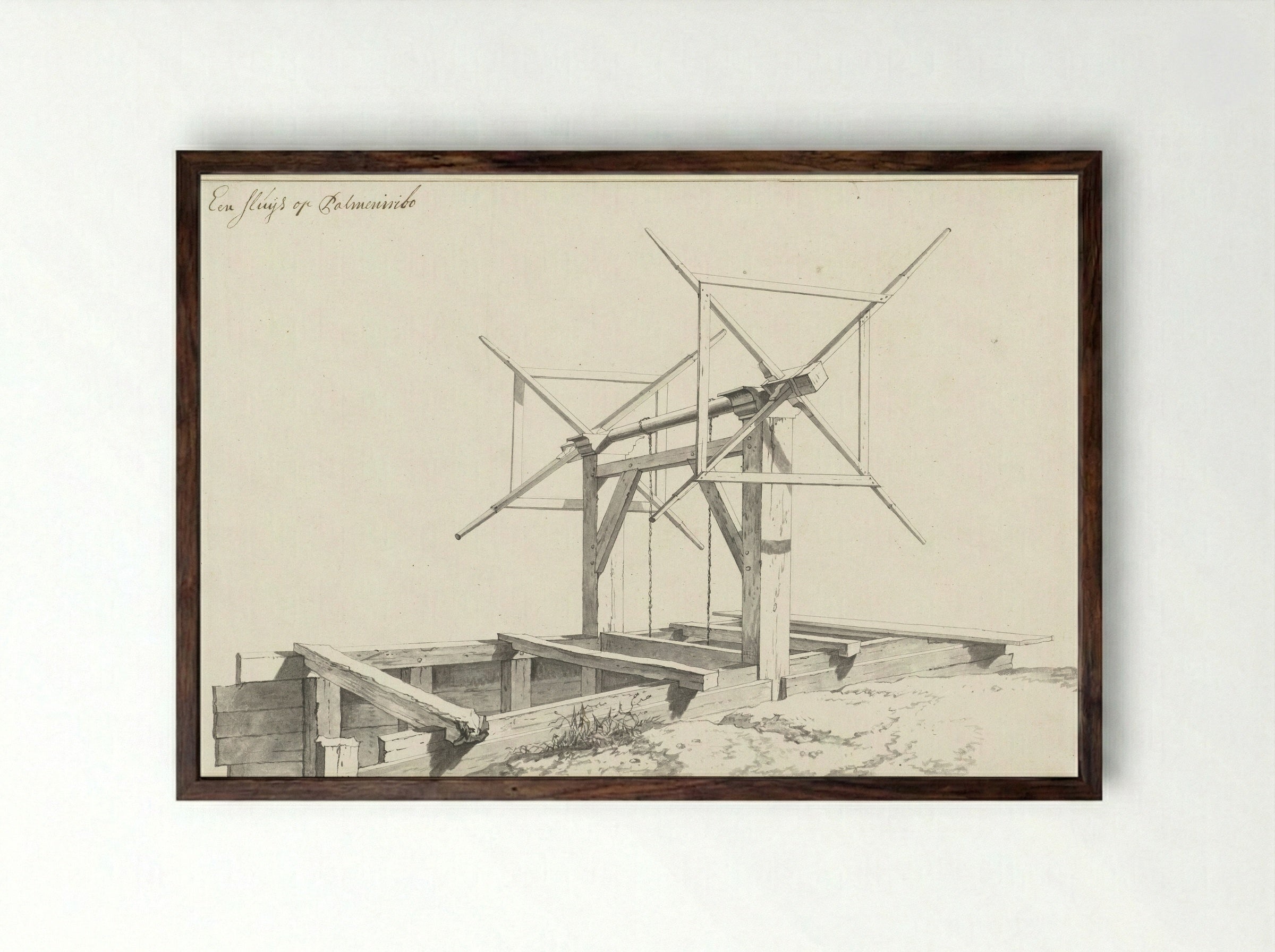 Sluis op de plantage Palmeneribo - Dirk Valkenburg - Framed Print Dark Wood