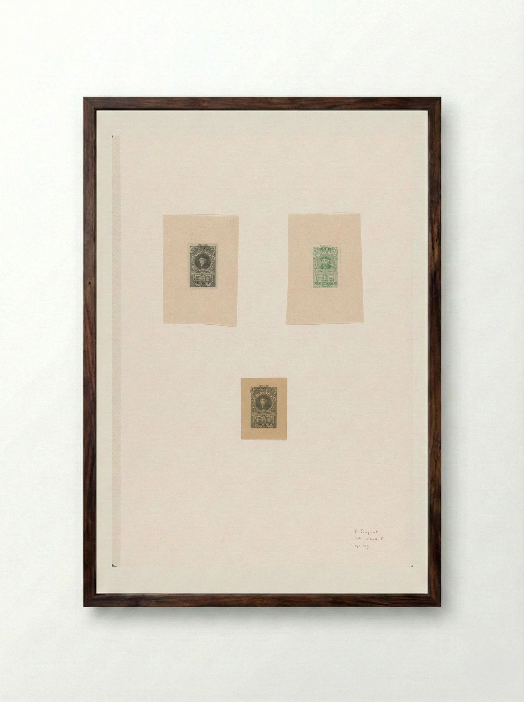 Sluitzegel voor de Vakschool voor de Typografie in Utrecht - Pieter Dupont - Framed Print Dark Wood