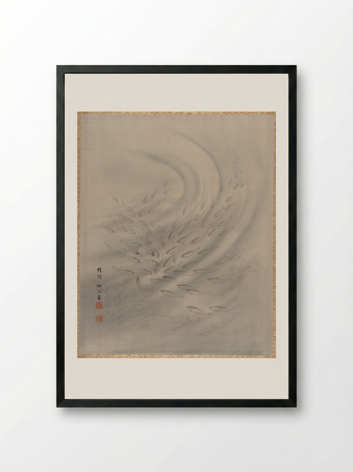 Small Fishes - Seki Shūkō - Framed Print Black