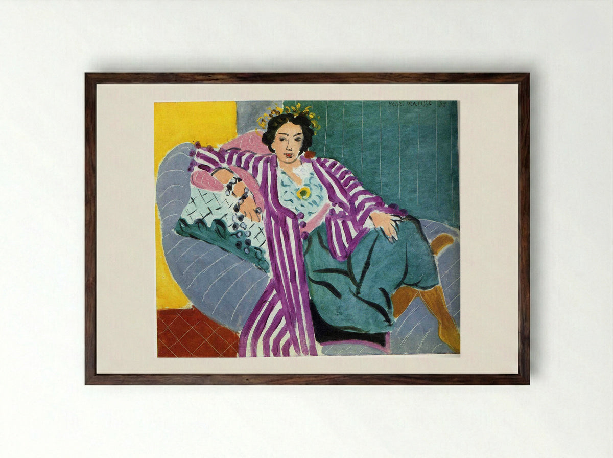Small Odalisque in Purple Robe - Henri Matisse - Framed Print Dark Wood