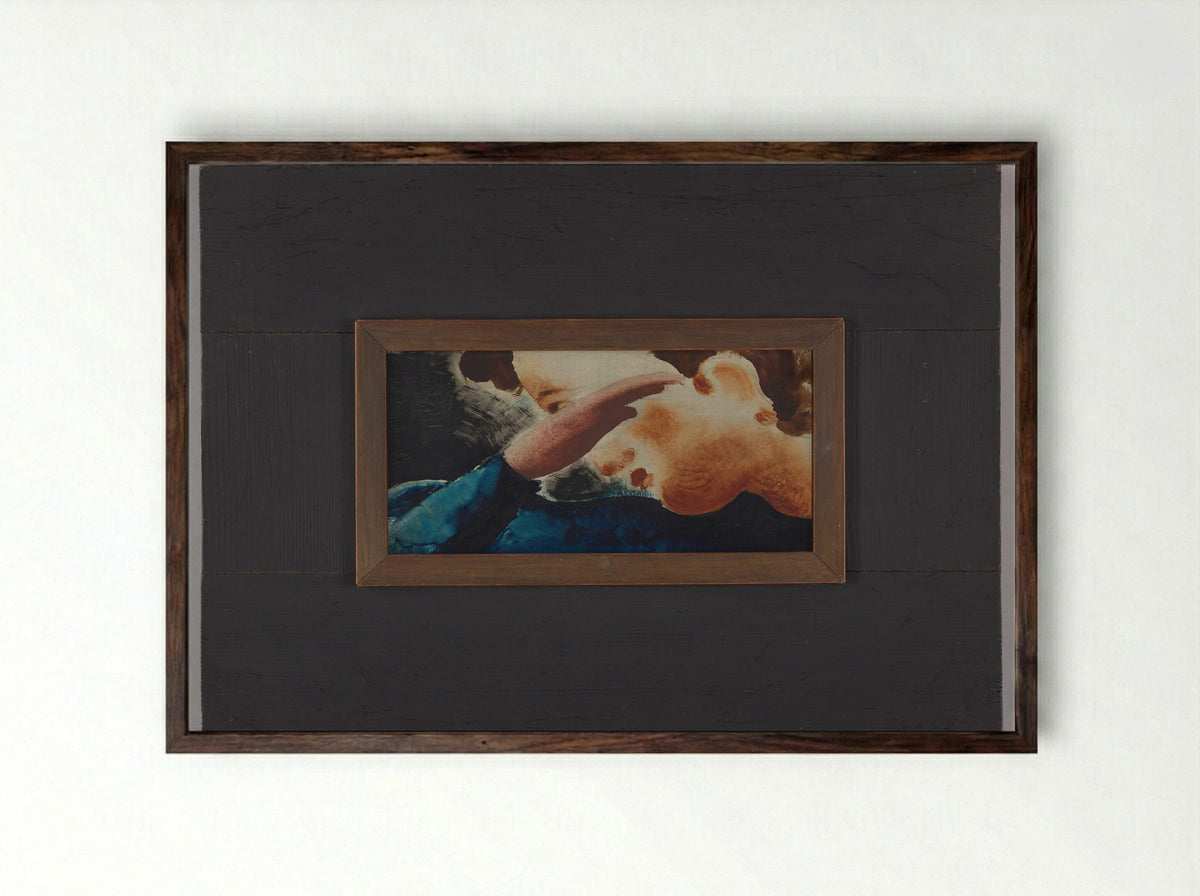 Small Picture VI: Blue Man, Diagonally - Oskar Schlemmer - Framed Print Dark Wood