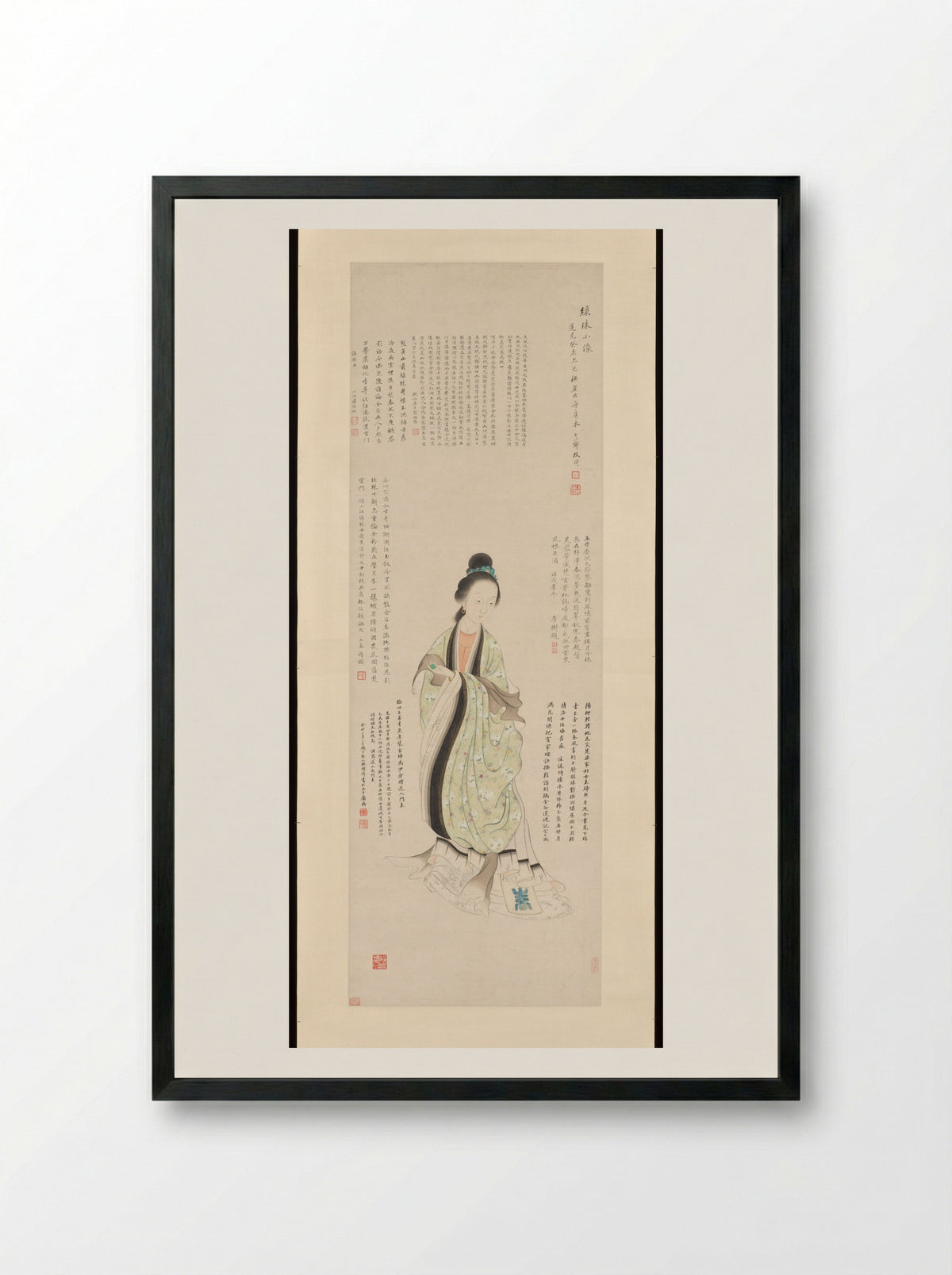 Small Portrait of Luzhu - Gai Qi - Framed Print Black