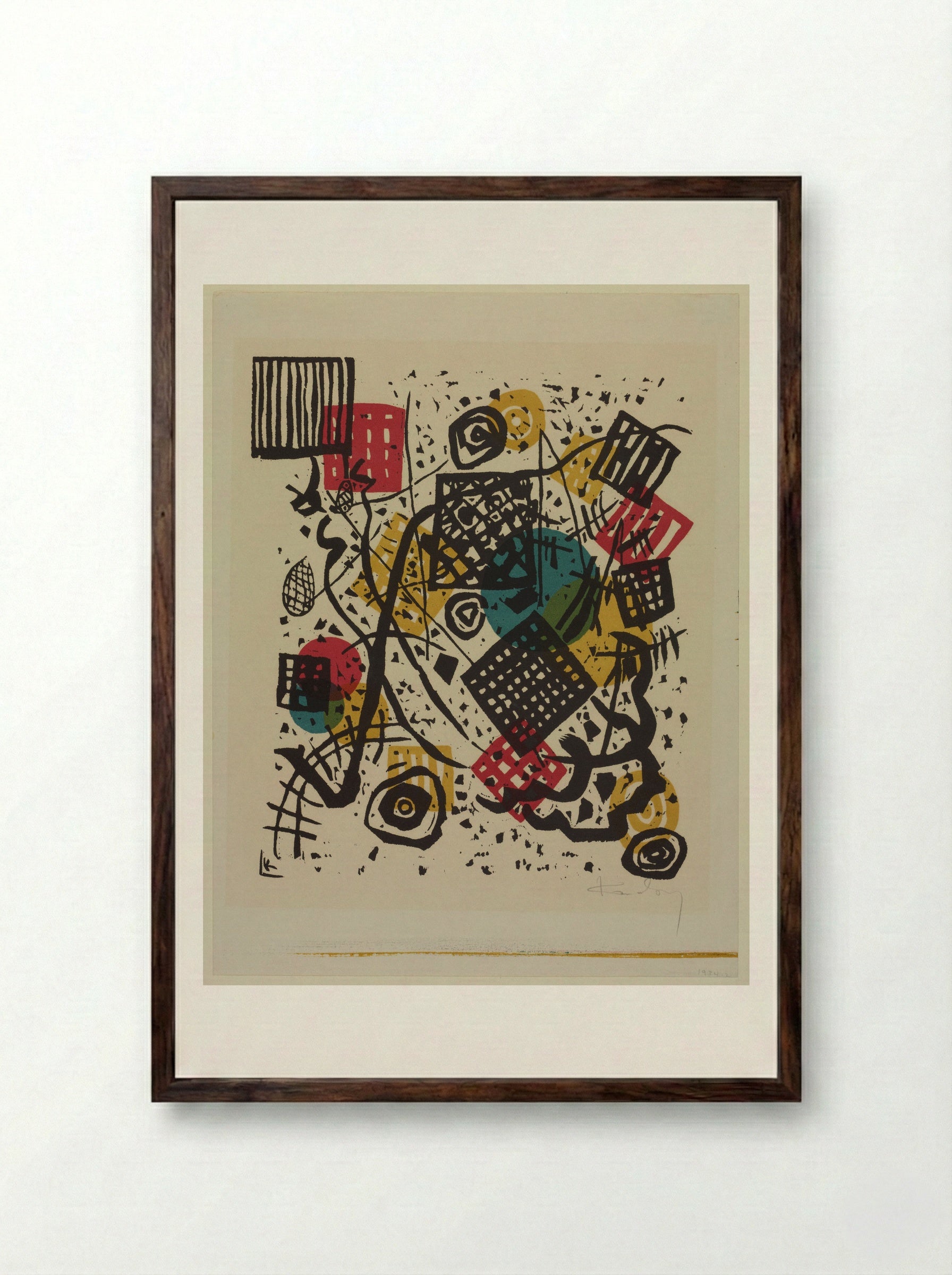 Small Worlds V - Wassily Kandinsky - Framed Print Dark Wood