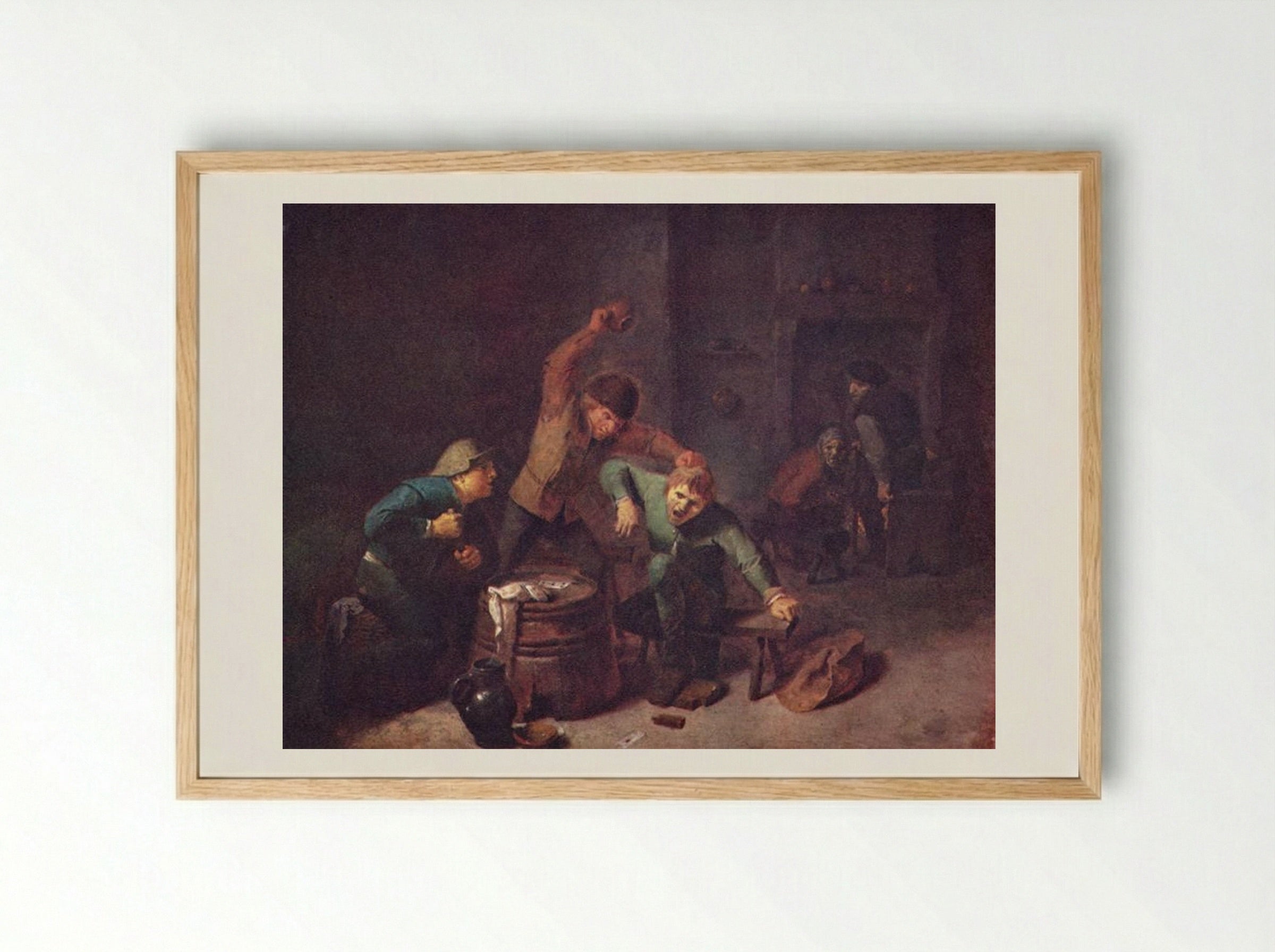 Smallholders Playing Cards - Adriaen Brouwer - Framed Print Wood
