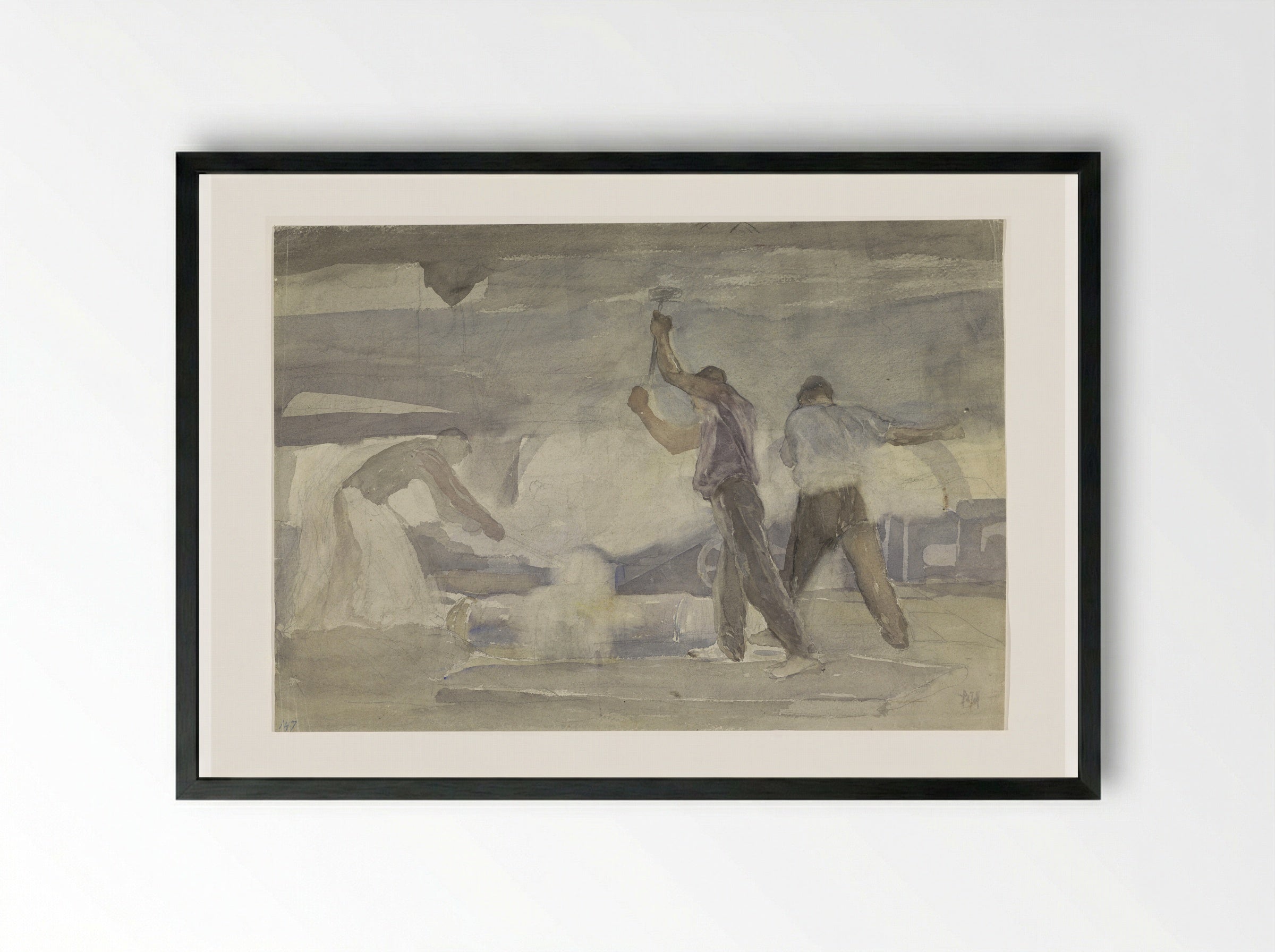 Smederij (The Smithy) - Pieter de Josselin de Jong - Framed Print Black