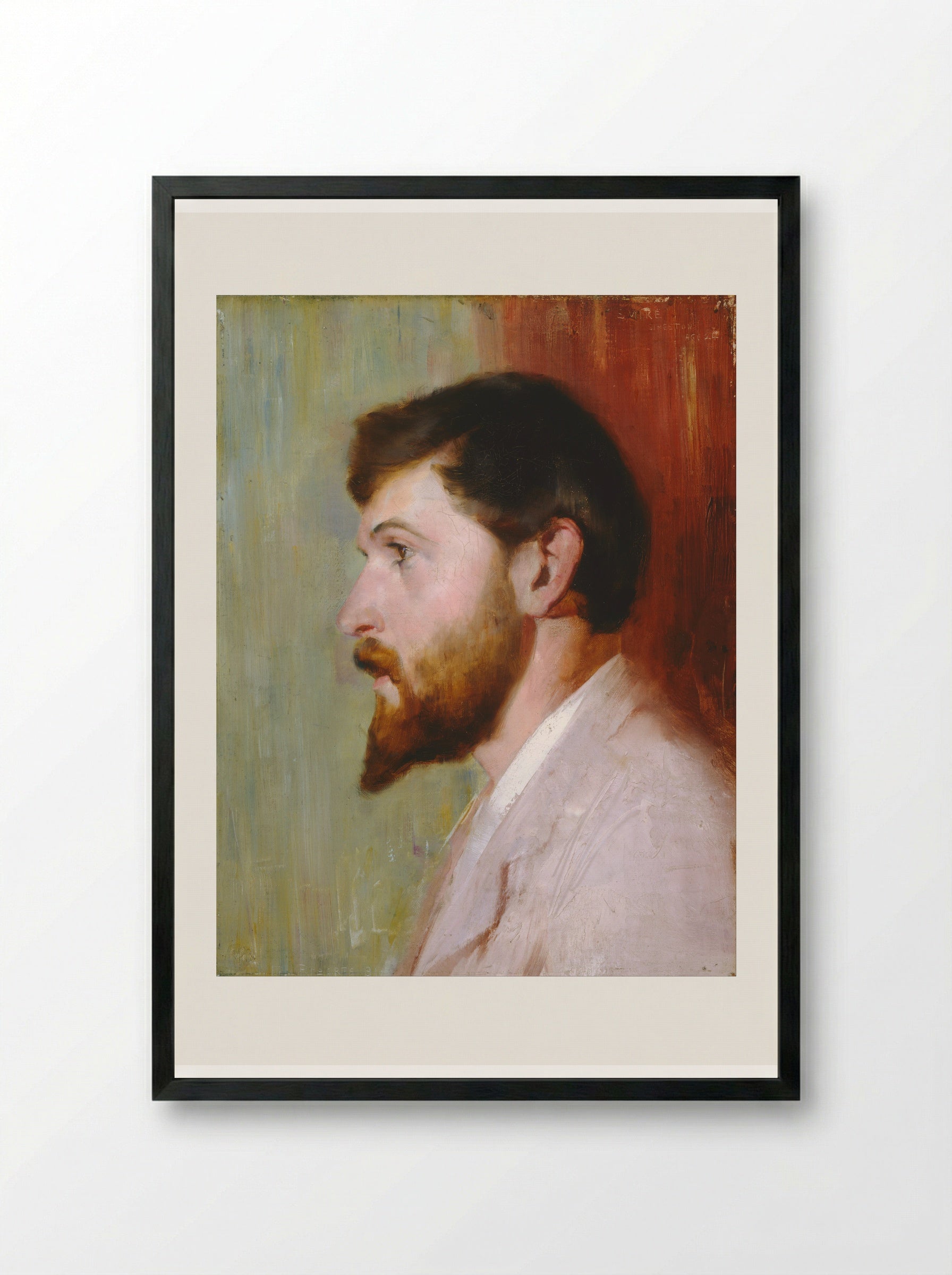 Smike Streeton age 24 - Tom Roberts - Framed Print Black