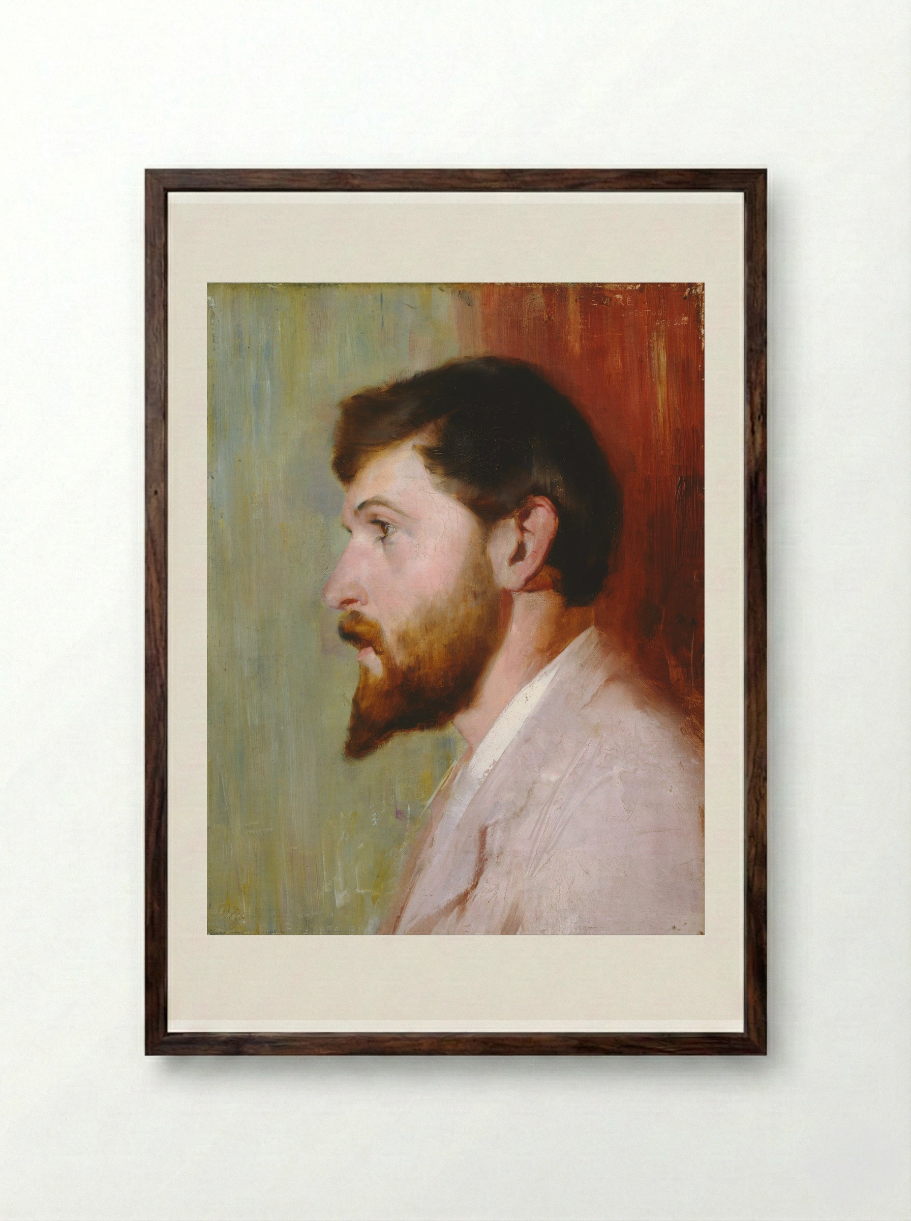 Smike Streeton age 24 - Tom Roberts - Framed Print Dark Wood