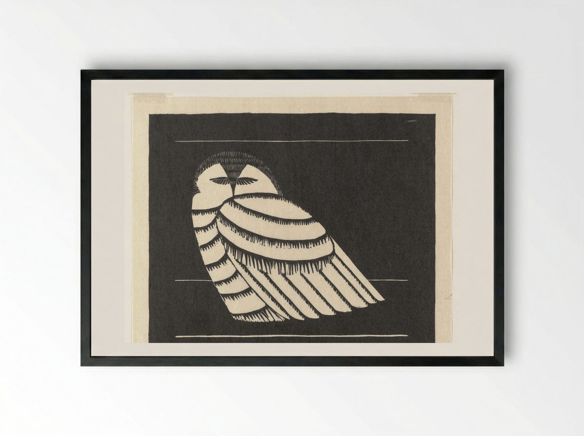 Sneeuwuil (Snowy Owl) - Samuel Jessurun de Mesquita - Framed Print Black