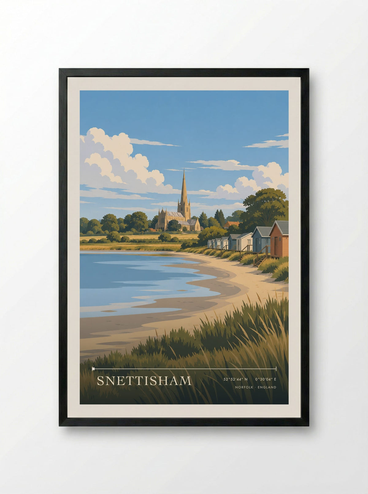Snettisham, Norfolk | Travel Poster - Framed Print Black